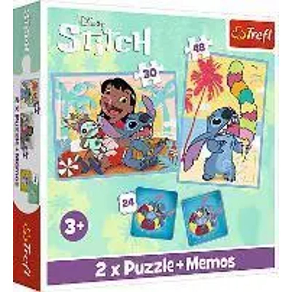 Trefl GmbH Puzzle Puzzles - "2in1+memos" - Disney Lilo&Stitch, Puzzleteile