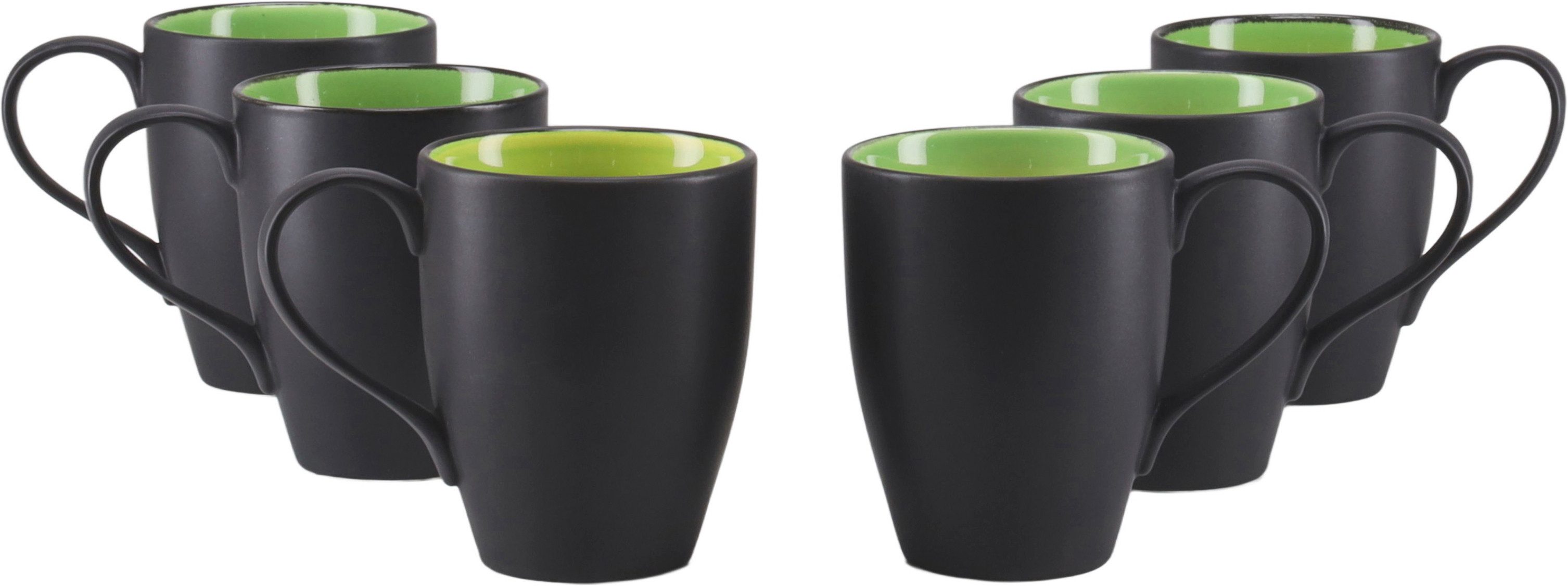 CreaTable Becher Hot, Kaffeebecher, 6-tlg., 6-tlg., Steinzeug, Moderne Coupeform, außergewöhnliches Design
