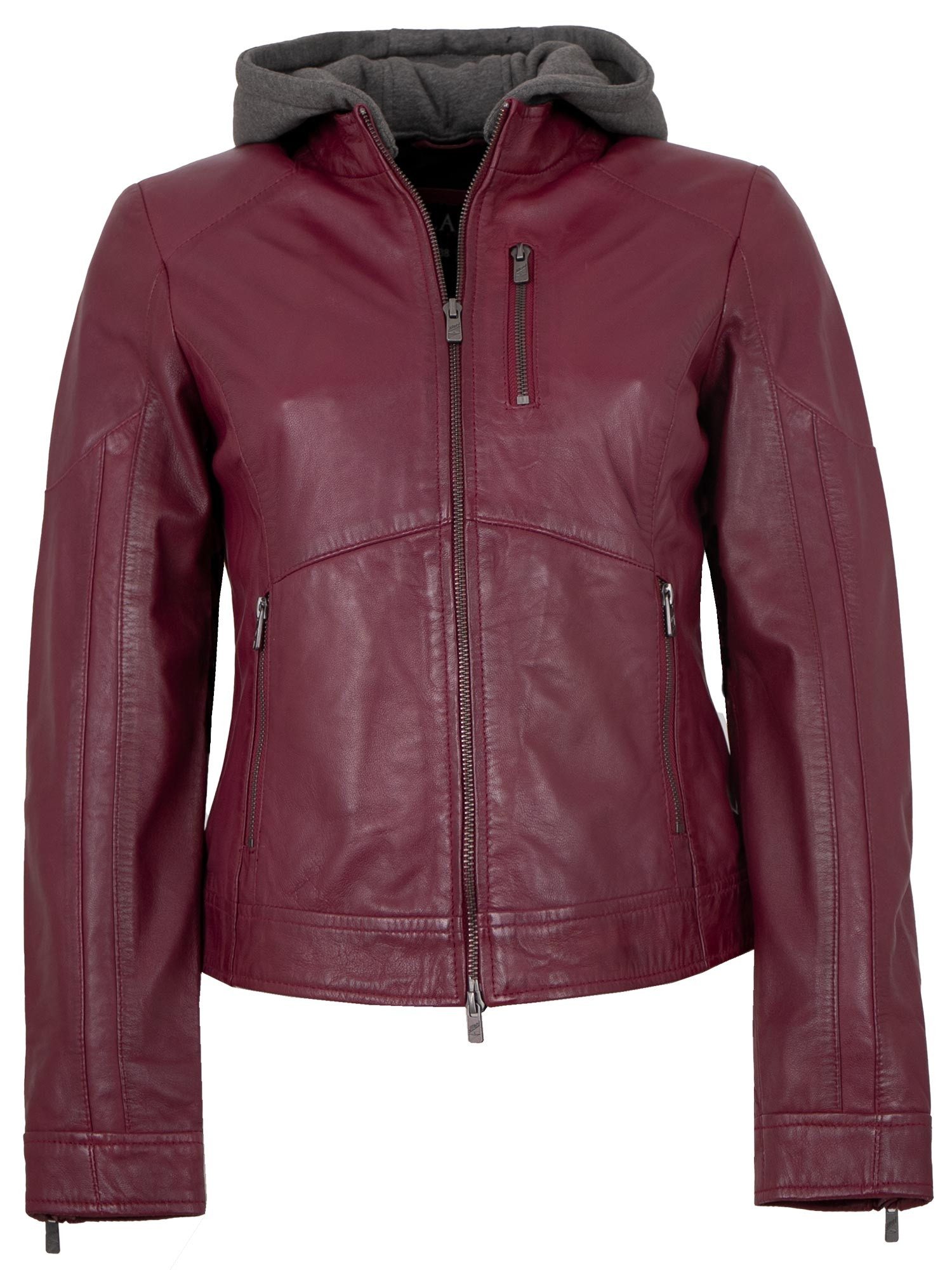 Jilani Lederjacke Francis Jilani - Damen Lederjacke Lammnappa Kapuze portwe günstig online kaufen