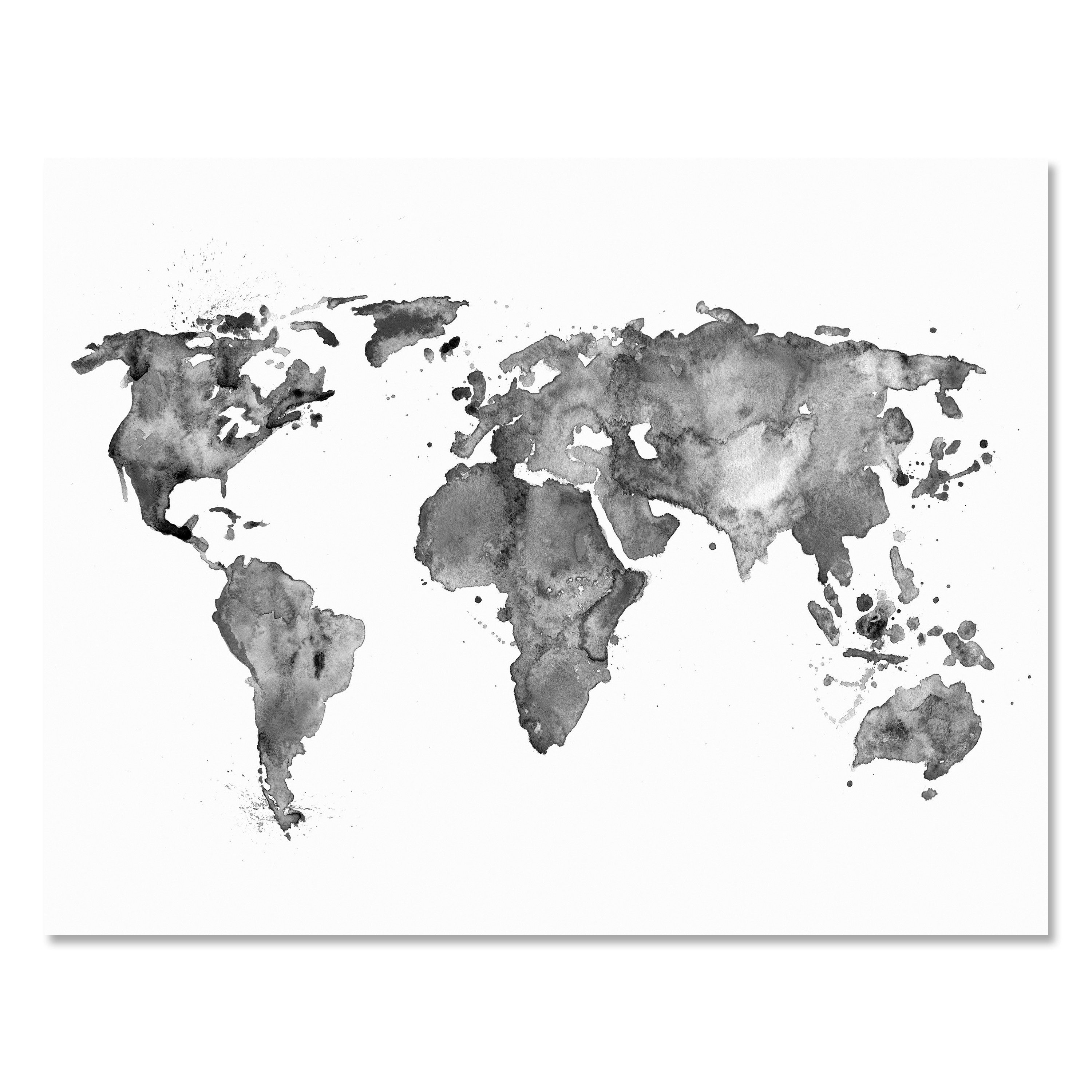 wandmotiv24 Leinwandbild Schwarz-Weiß, Weltkarte, Schwarz & Weiss (1 St), Wandbild, Wanddeko, Leinwandbilder in versch. Größen