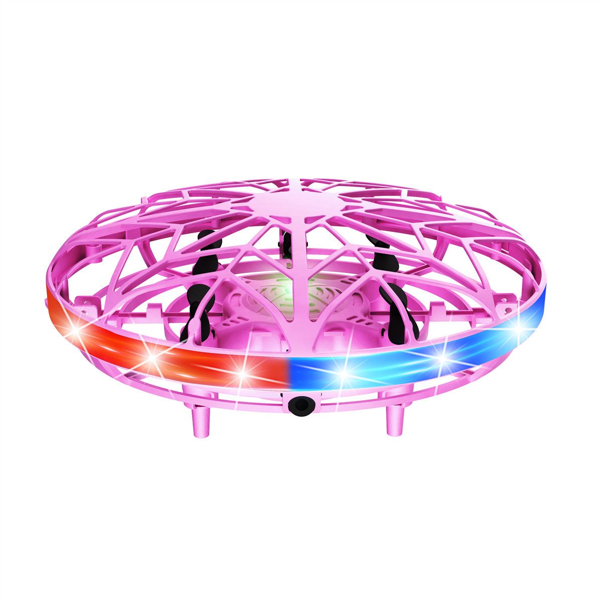 Gontence Fliegendecken Mini-Spielzeugdrohne für Kinder, um 360° drehbare Mini-Untertasse (Mini-Drohne, handaktiviert, fliegender Ball, Fliege, Spielzeug, 360° drehbarer UFO-Hubschrauber, mit 5 Sensoranschlüssen und 4 Seitensensoren), Kinder-Drohne mit LED-Lichtern, Geschenke für Erwachsene und Kinder