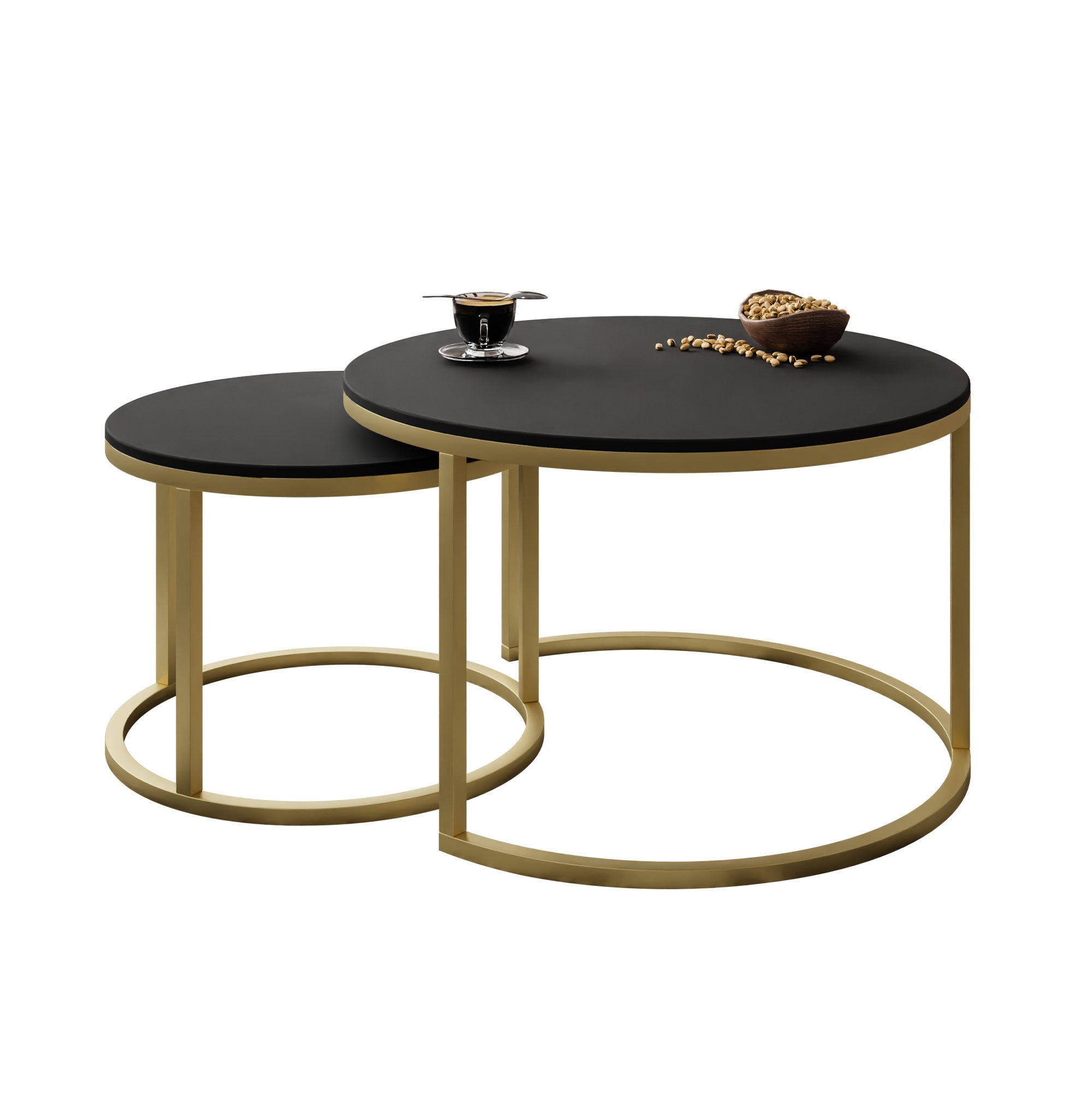 Lookway Couchtisch CIRI 2in1 Schwarzmatt (2er günstig online kaufen