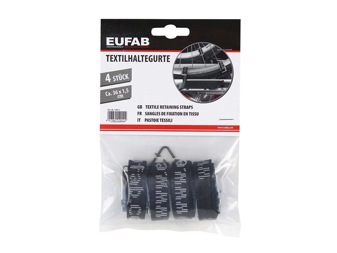 EUFAB Spanngurt EUFAB Textilspanngurte 36cm, 4 Stück