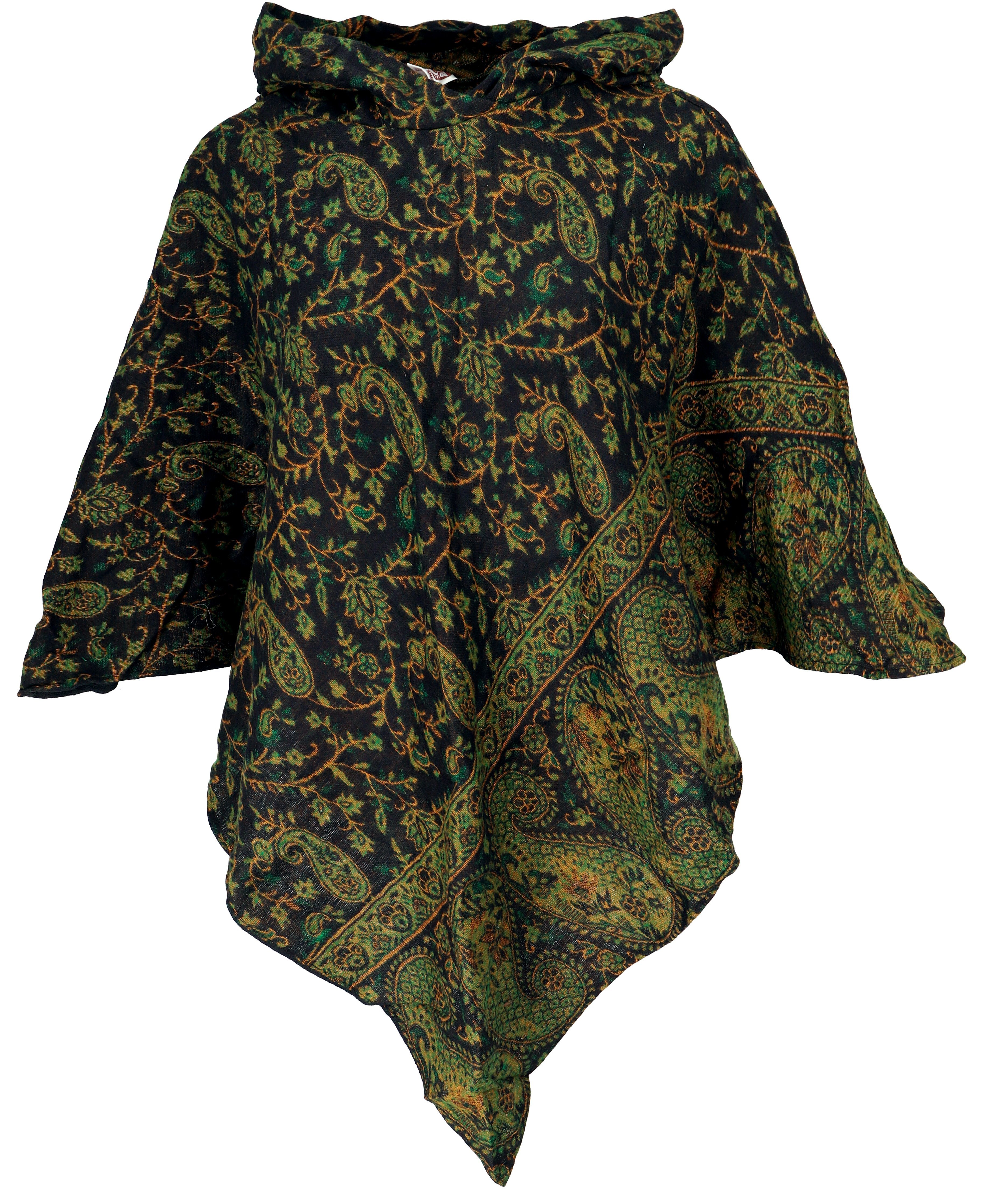 Guru-Shop Langjacke Flauschiger Poncho mit Kapuze, günstig online kaufen