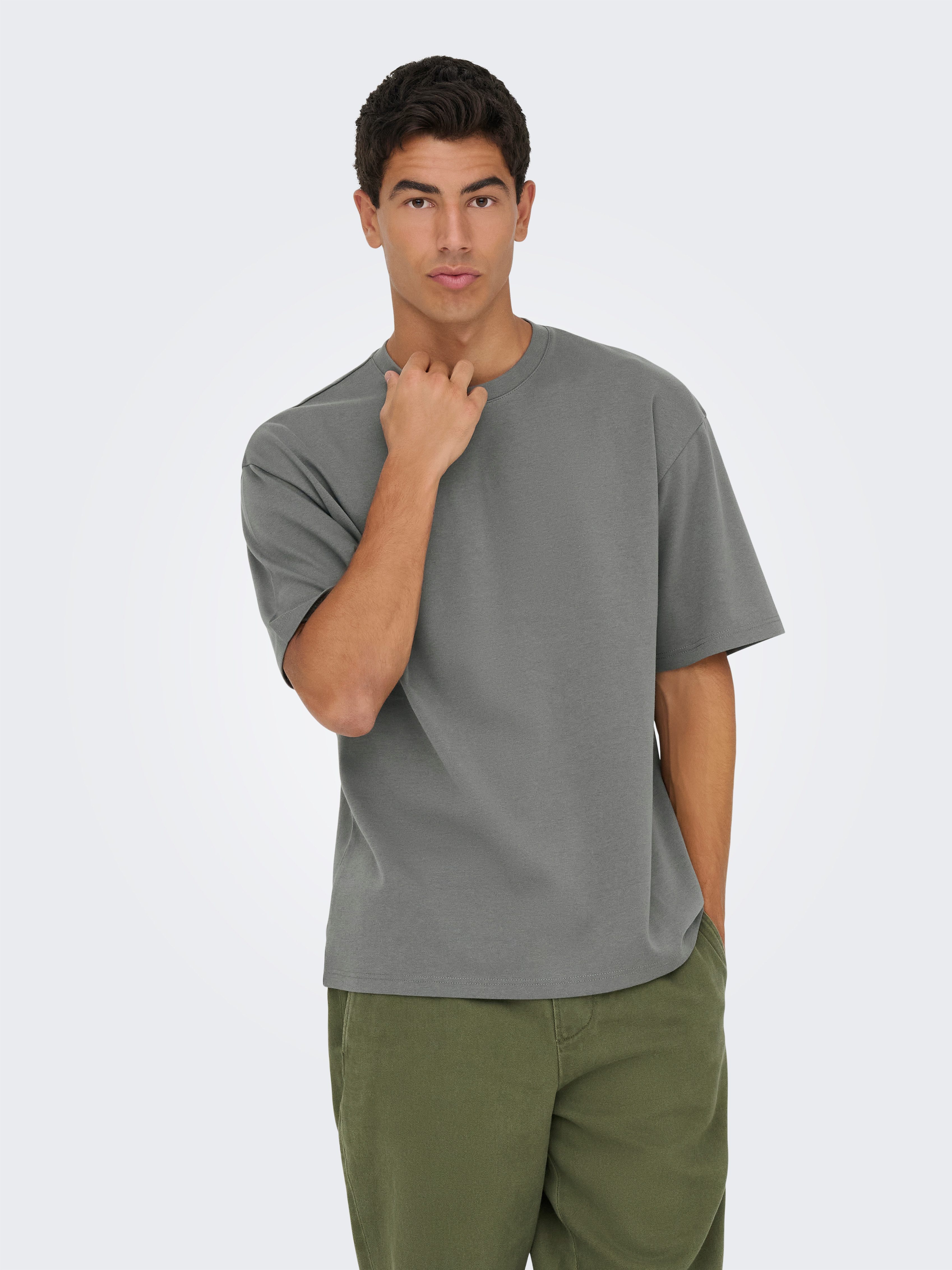 ONLY & SONS Rundhalsshirt ONSCASPIAN AUT SS TEE Baumwollmischung, regular fit