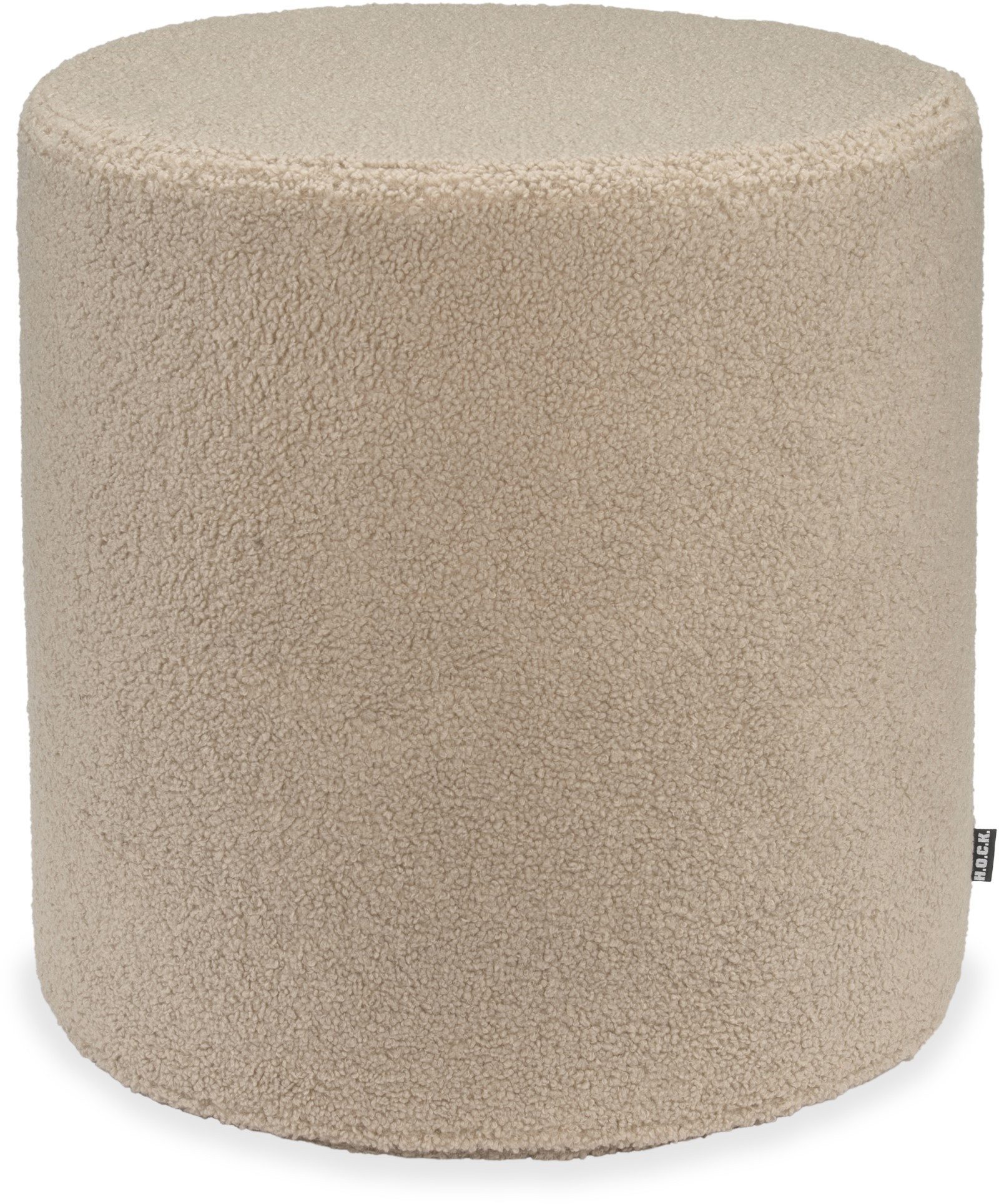 H.O.C.K. Sitzhocker H.O.C.K. Fino Hocker rund Pouf Teddystoff Bouclé ø45x45cm beige-taupe, Hocker, Barhocker & Sitzhocker, Schminktischhocker, Wohnzimmer Hocker
