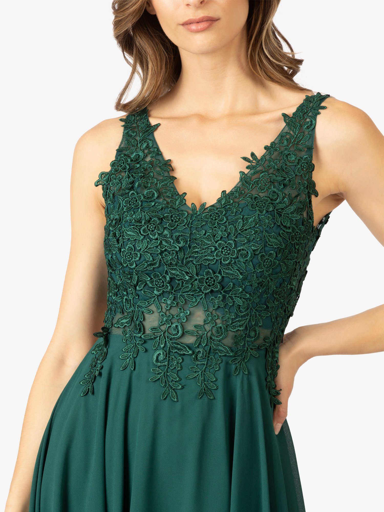 Apart Abendkleid mit Rückenausschnitt emerald