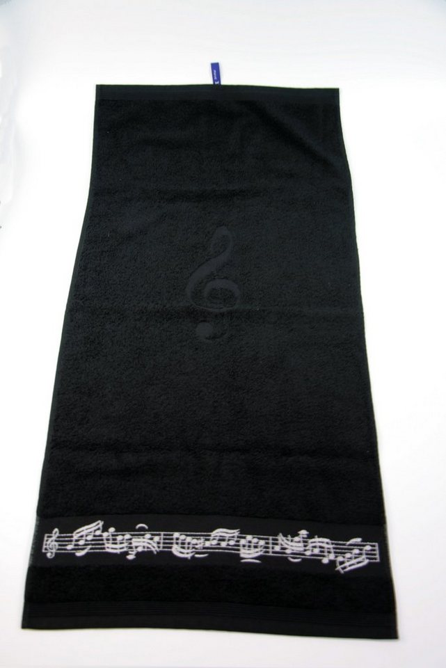 frottana Handtücher, Baumwolle (1-St), schwarzes Handtuch mit Notenbordüre  und Violinschlüssel