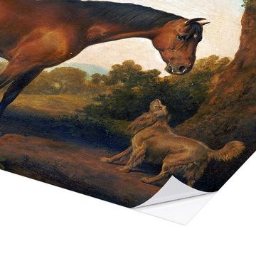 Posterlounge Wandfolie George Stubbs, Pferd und zwei Hunde, Malerei