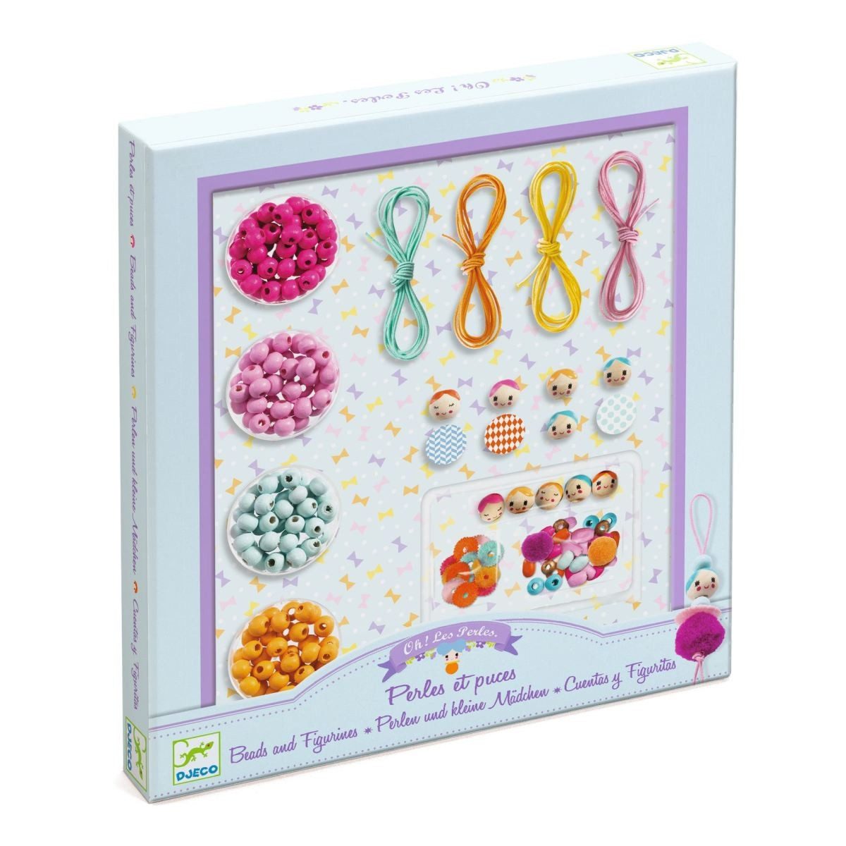 DJECO Kreativset Schmuck basteln: Glücksbringer mit Holzperlen und Accessoires