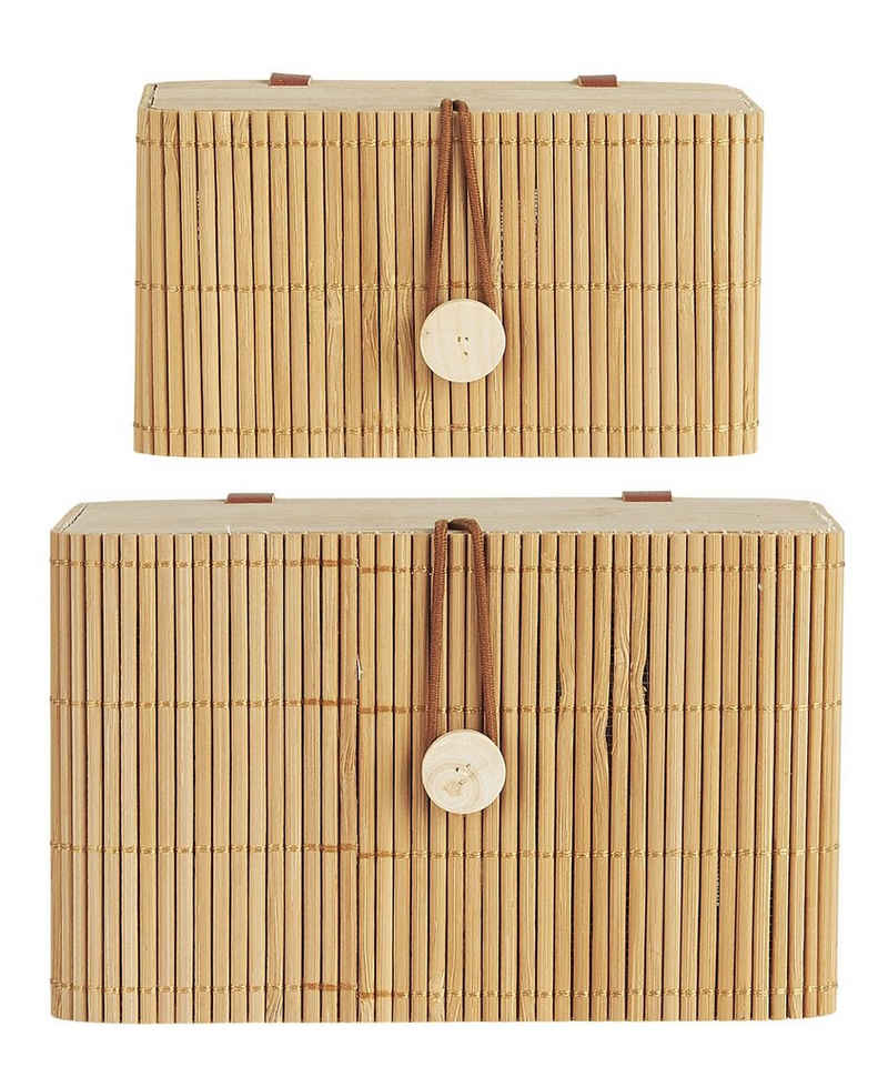 Ib Laursen Holzkiste 2er Set Schachtel Box Kiste mit Deckel Bambus Natur Ib Laursen 1267-14