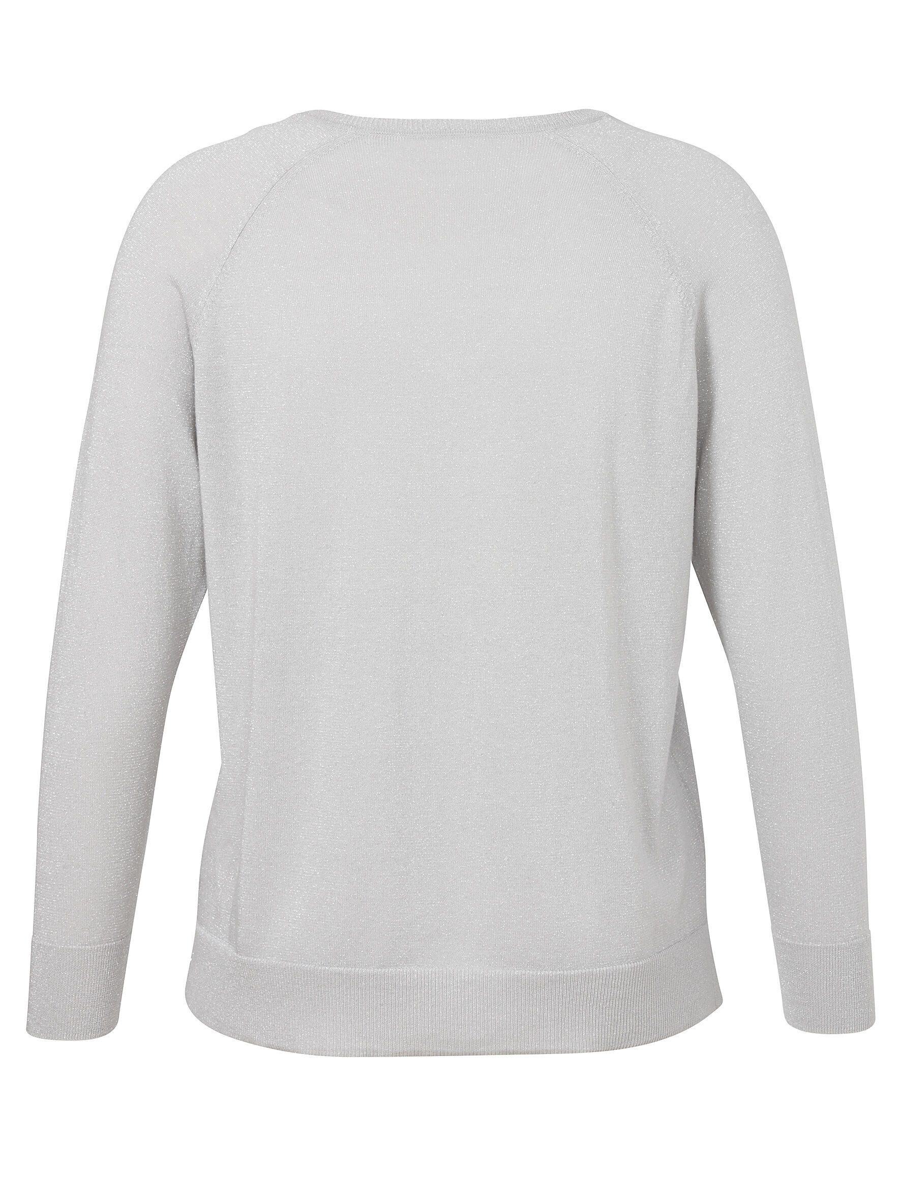 VIA APPIA DUE V-Ausschnitt-Pullover mit silbernem Lurex-Glitzer-Effekt günstig online kaufen