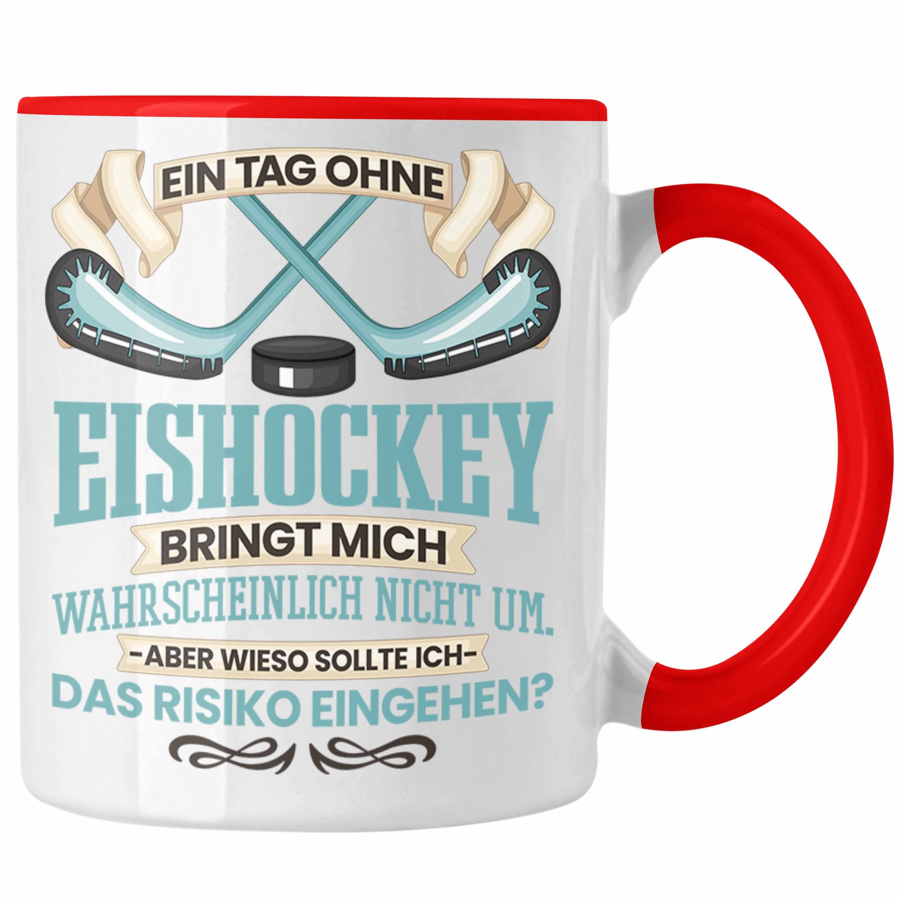 Trendation Tasse Trendation - Eishockey Tasse Geschenk für Eishockey-Spieler Coach Ein Rot | Teetassen