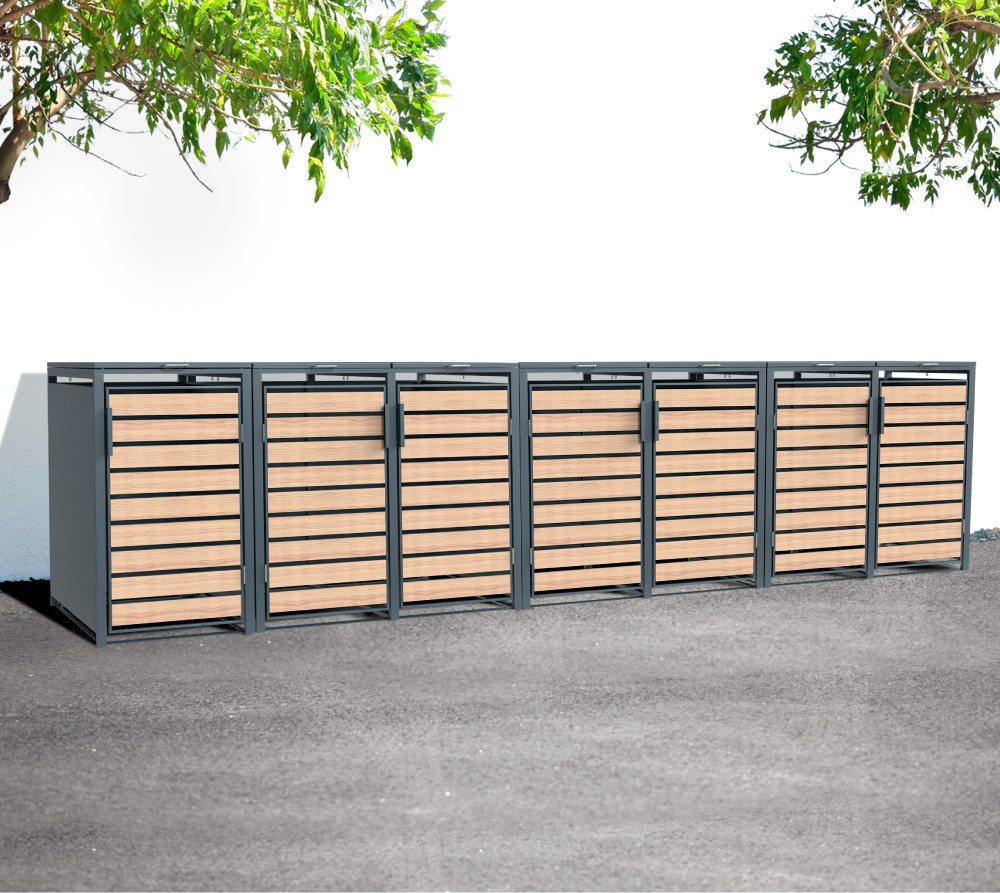 Thumbnail - WESTMANN Mülltonnenbox Lacina (1 St), Platz für 7 Mülltonnen je 140/240 L, LxBxH 80x464x116 cm