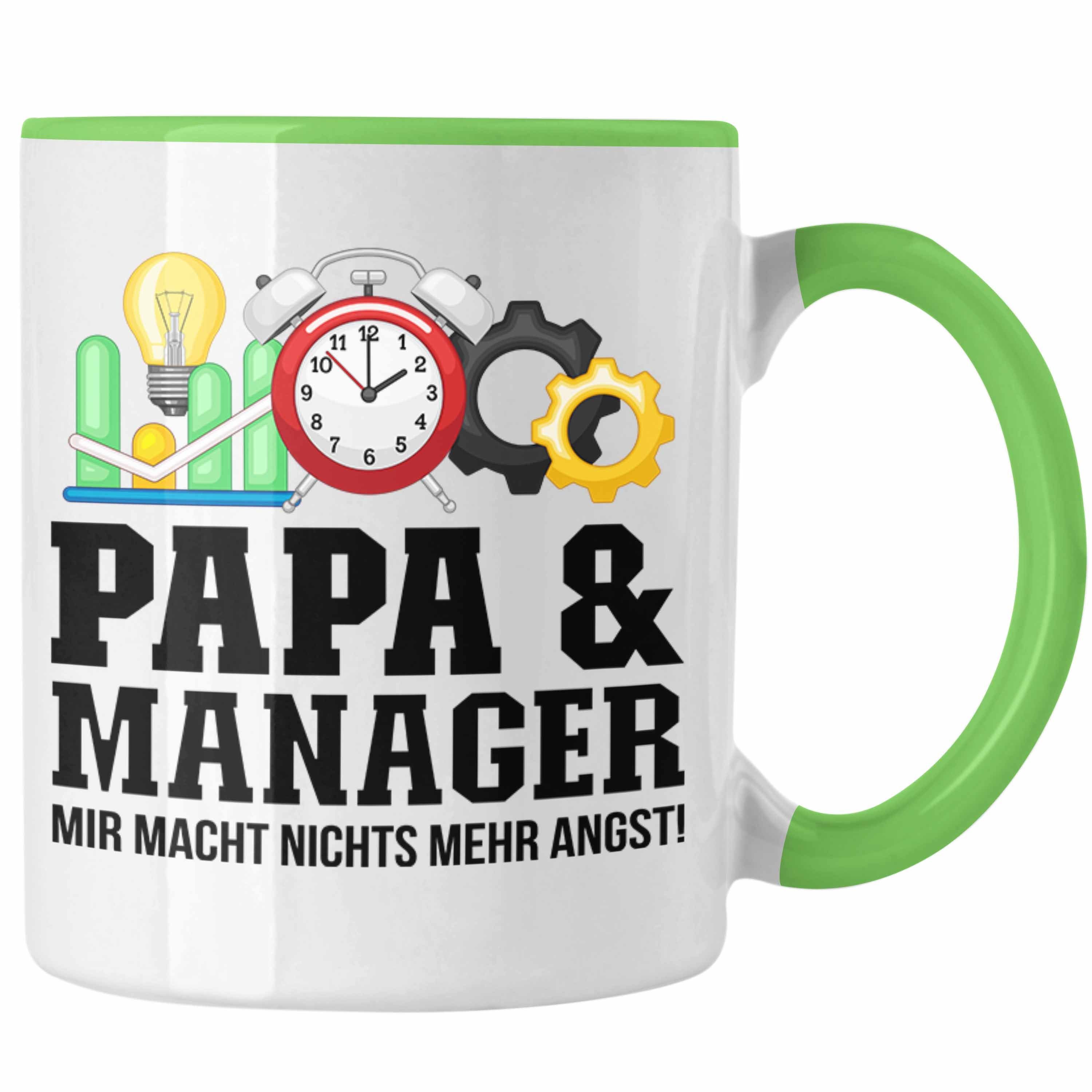 Trendation Tasse Trendation - Papa und Manager Tasse Geschenkidee Vater für Manager Geb Grün