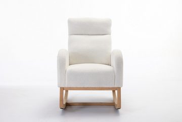 MODFU Schaukelstuhl Relaxstuhl Schaukelsessel, Teddy Fabric Upholstered Rocking Chair, Für Wohnzimmer/Schlafzimmer