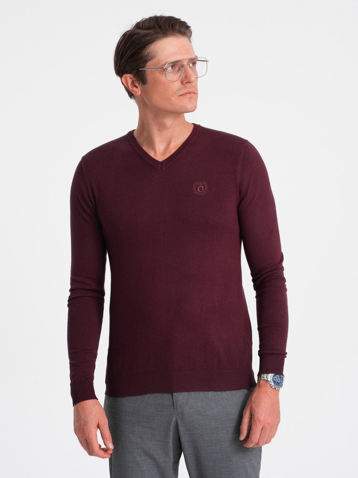 OMBRE V-Ausschnitt-Pullover Eleganter Herrenpullover mit V-Ausschnitt günstig online kaufen