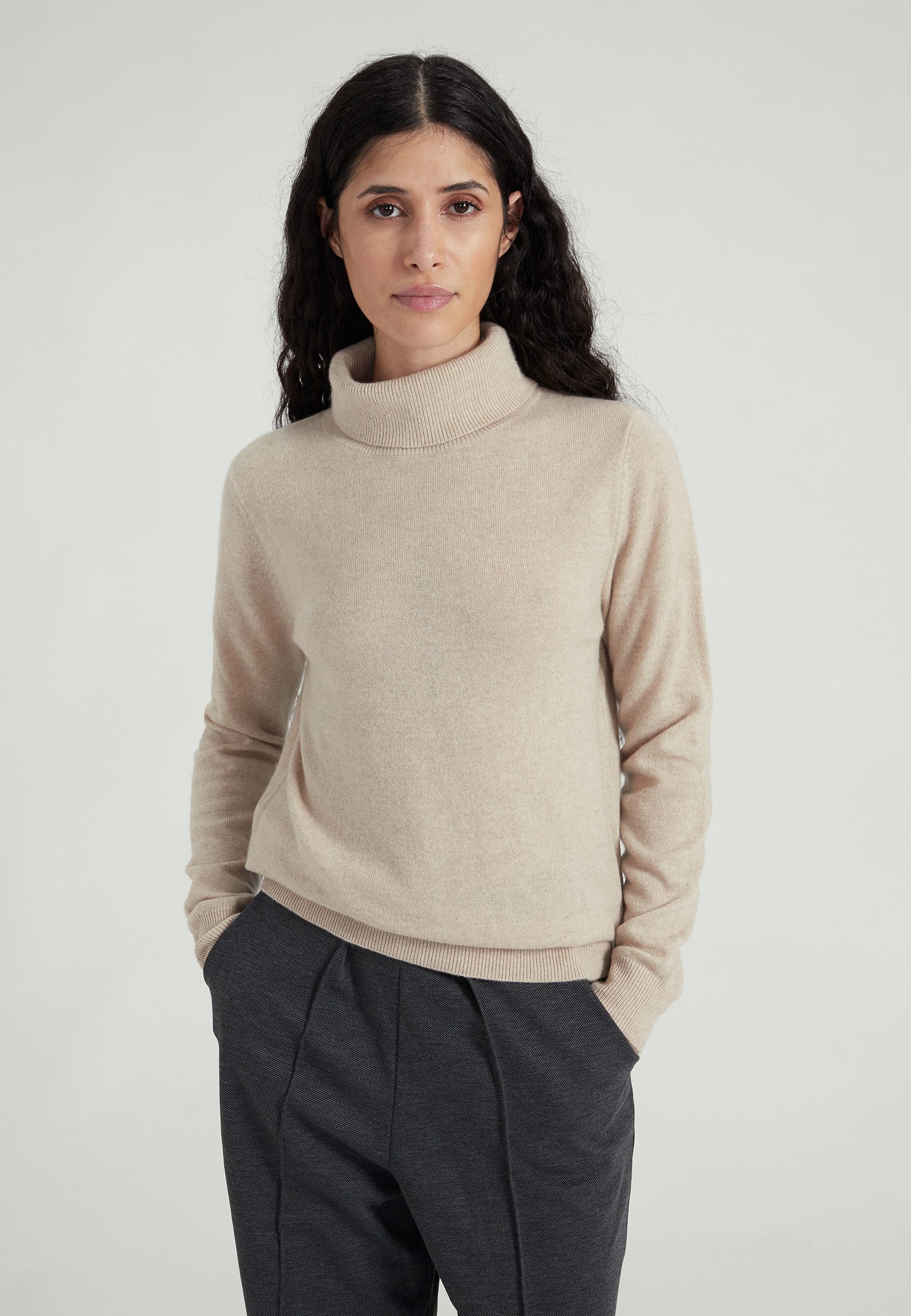 Kaschmirpullover Rollkragenpullover Slim Fit aus 100% Kaschmir