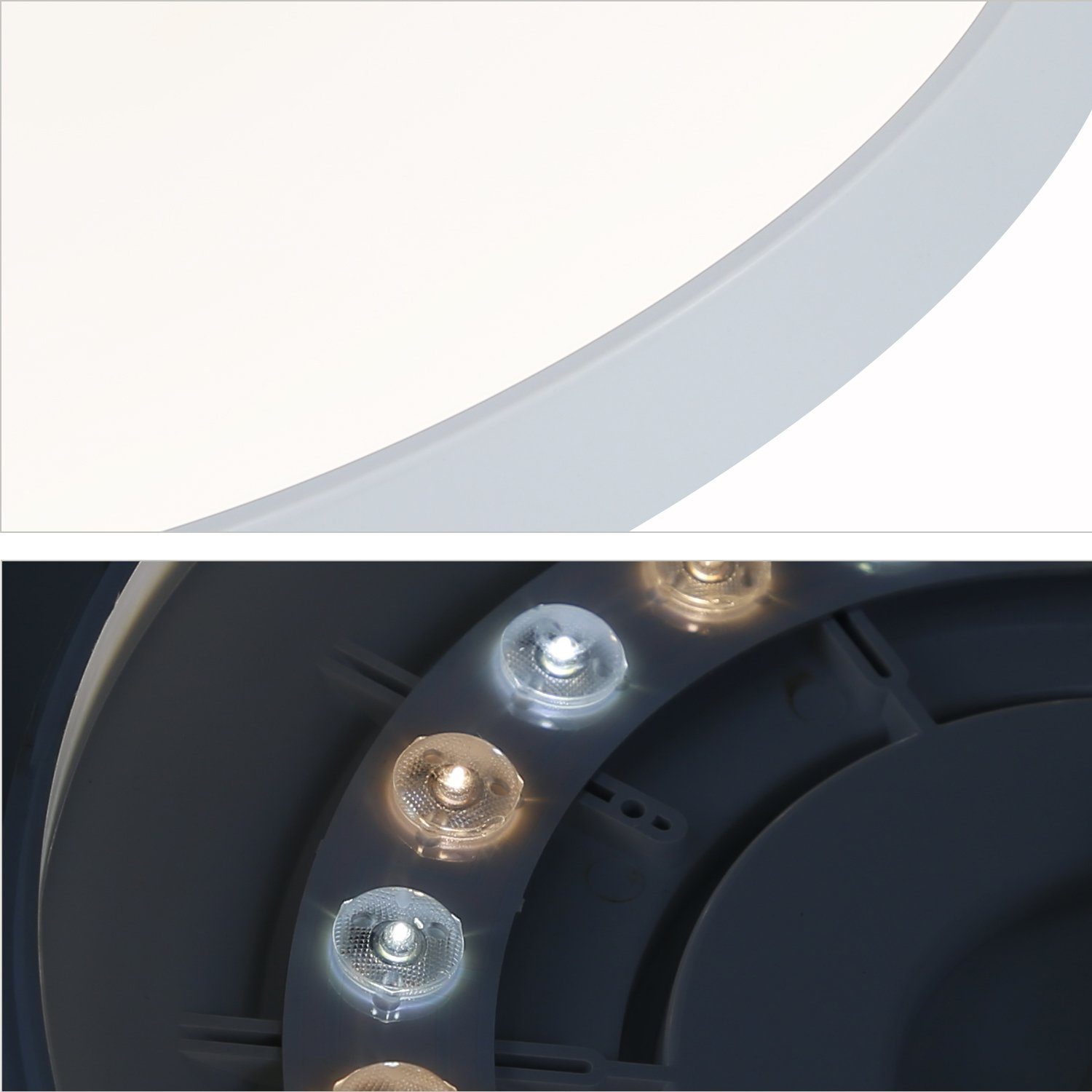 Schwarz, Deckenleuchte fest Deckenleuchte LED Flach Nettlife Badezimmerlampe Wasserdicht, IP44, W integriert, LED 17 Küchenlampe Schwarze Wasserdicht, 27*27*2.5cm Weiß