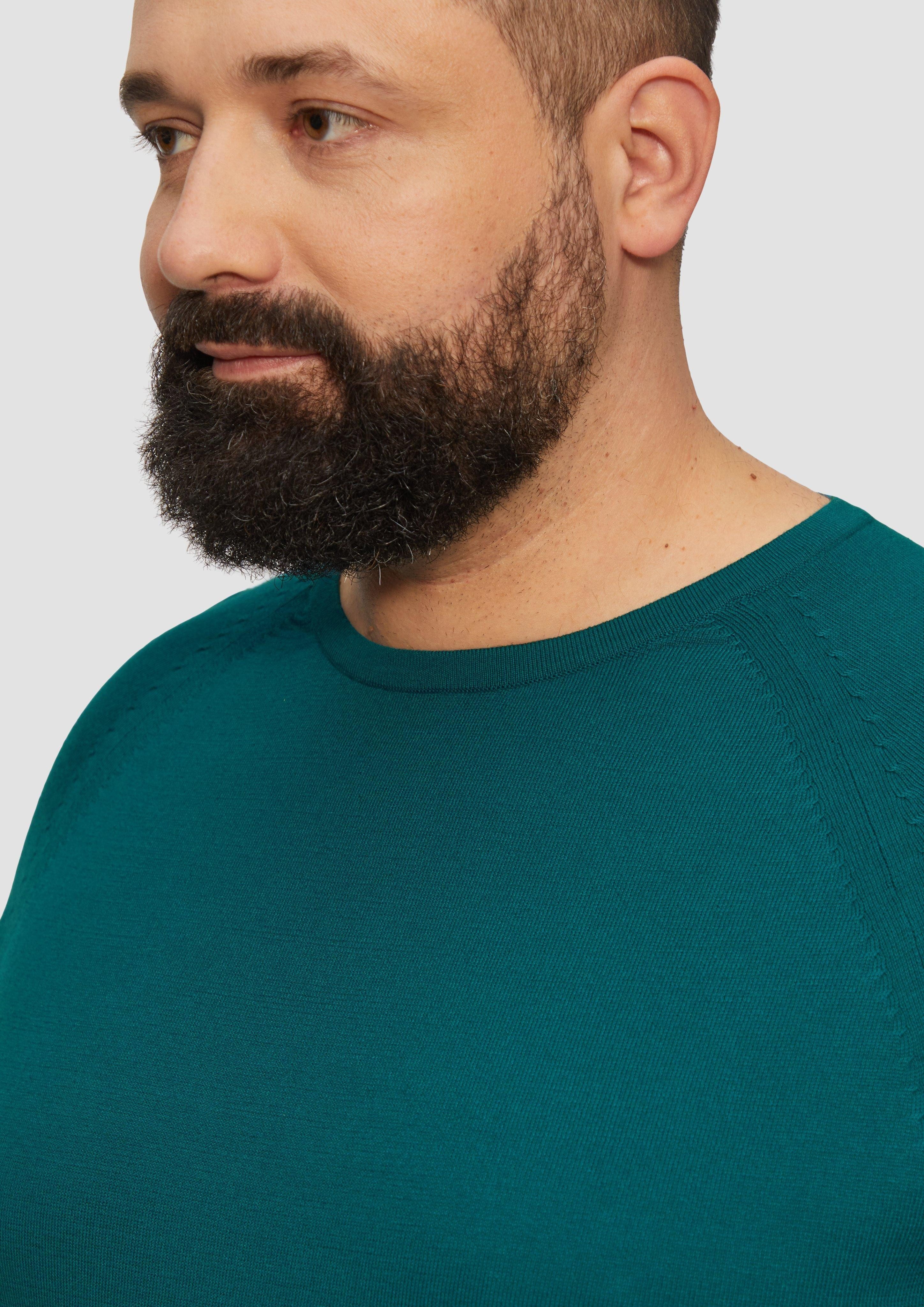 s.Oliver Strickpullover Feinstrickpullover mit Raglanärmeln Logo günstig online kaufen