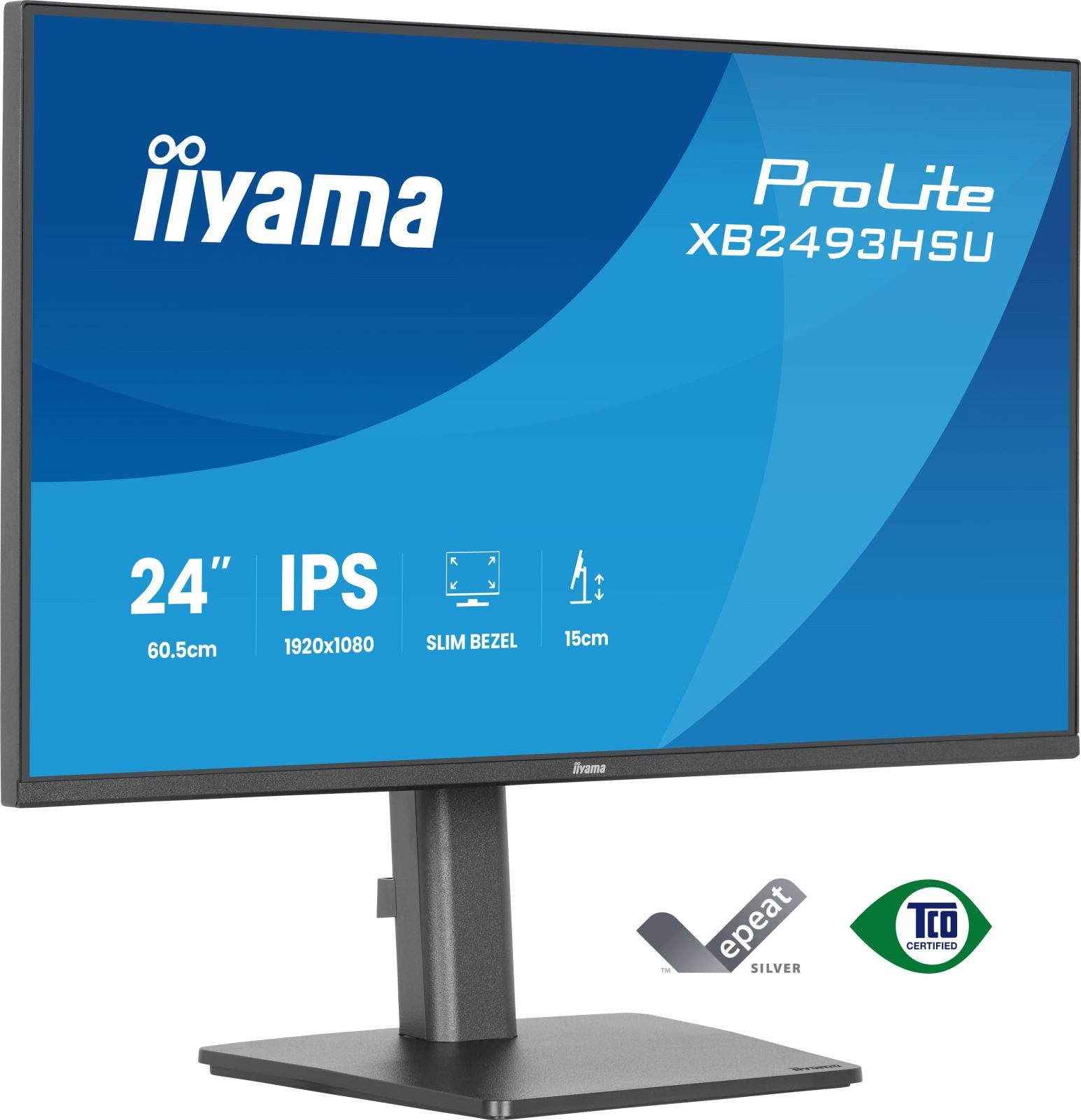Iiyama 24IN FHD IPS 1920X1080 120HZ 15CM TFT-Monitor (1920 x 1080 px, Full HD, 1 ms Reaktionszeit, 120 Hz, IPS, Adaptive-Sync, Lautsprecher, HDCP, Pivot, Höhenverstellbar)