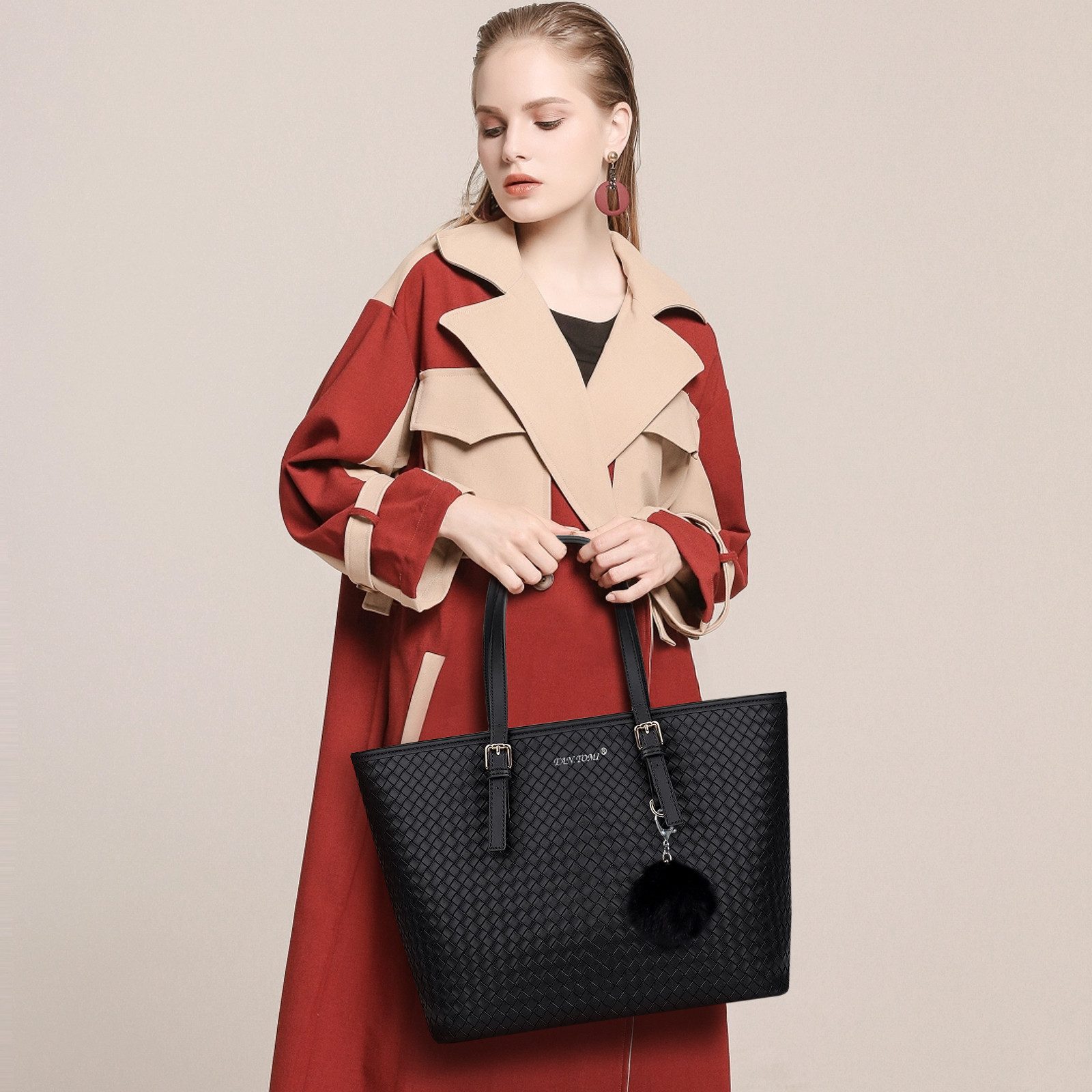TAN.TOMI Businesstasche Damen Shopper Handtasche mit Geldbörse, Schlüsselan günstig online kaufen