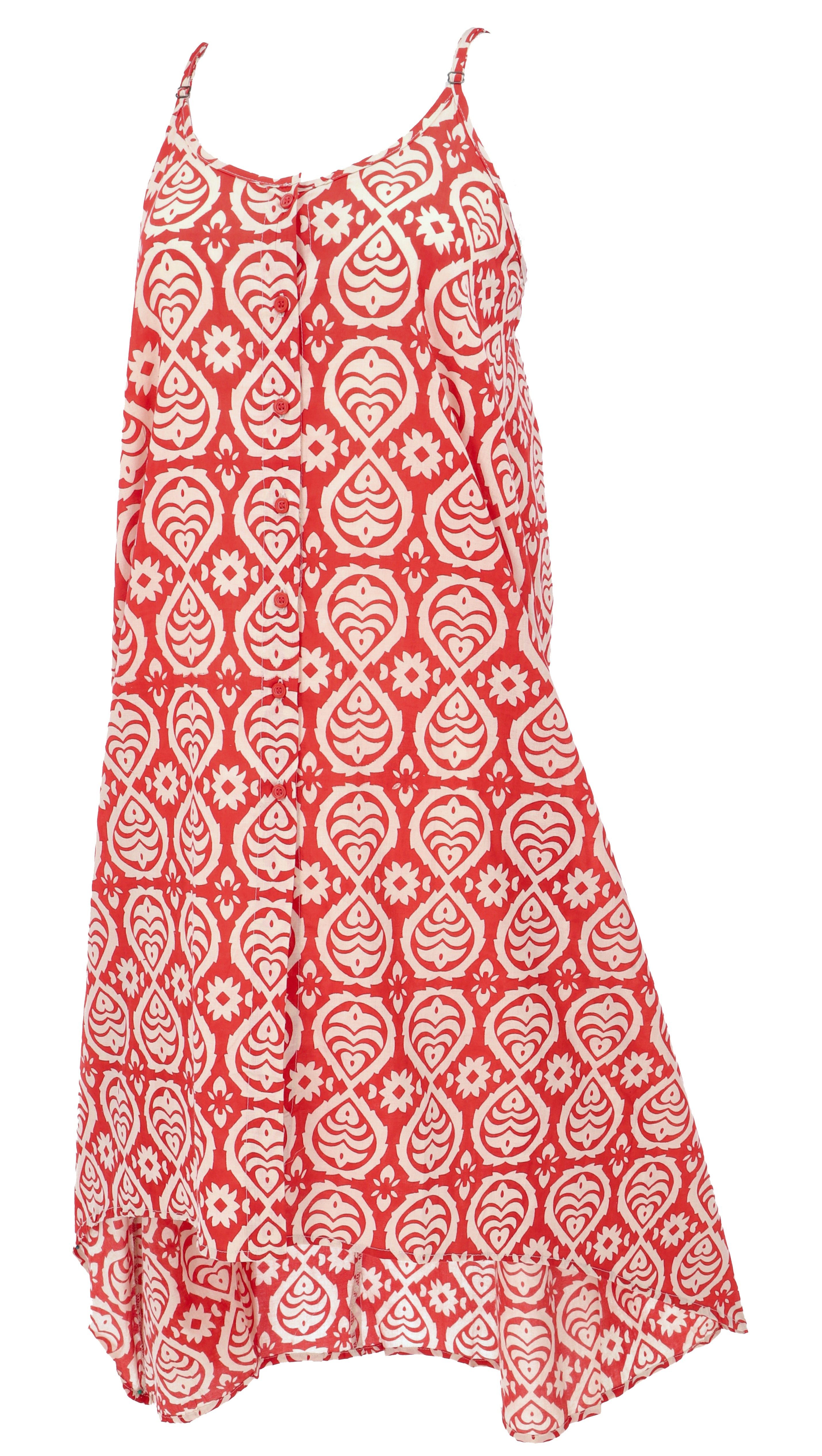 Guru-Shop Midikleid Luftiges Sommerkleid, Strandkleid - rot alternative Bek günstig online kaufen