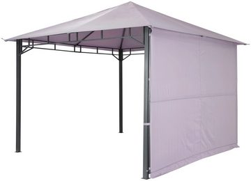 Tepro Pavillon Lehua, mit 1 Seitenteilen, (Set, inkl. Ersatzdach), BxTxH: 330x330x285 cm, Seitenteil als Markise ausklappbar