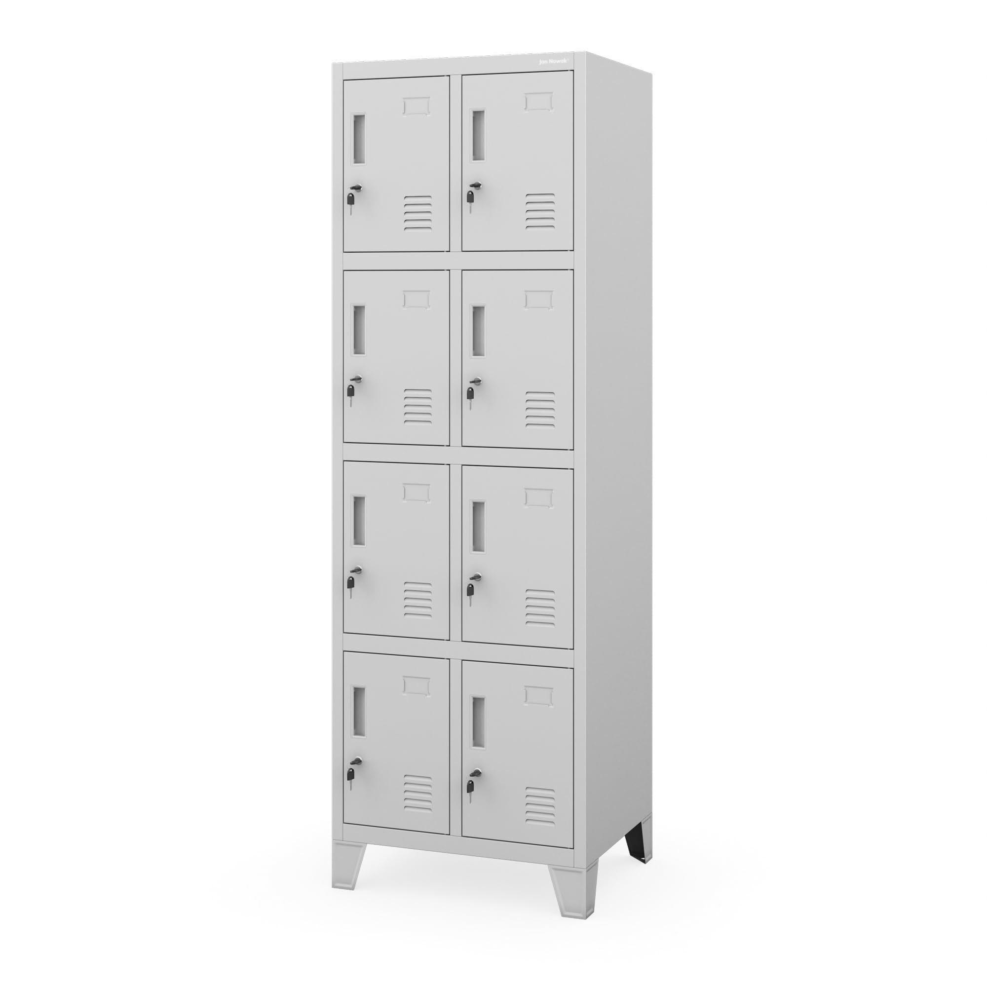Jan Nowak Mehrzweckschrank Metall Schließfachschrank 56 cm ROBERT 2 Plus 10 Fächer Stahl (Stahl 0,6 mm 172 x 56 x 45 cm Wandmontage möglich PZH) Doppelspind Garderobenschrank abschließbar Schloss 172 cm 4 Farben