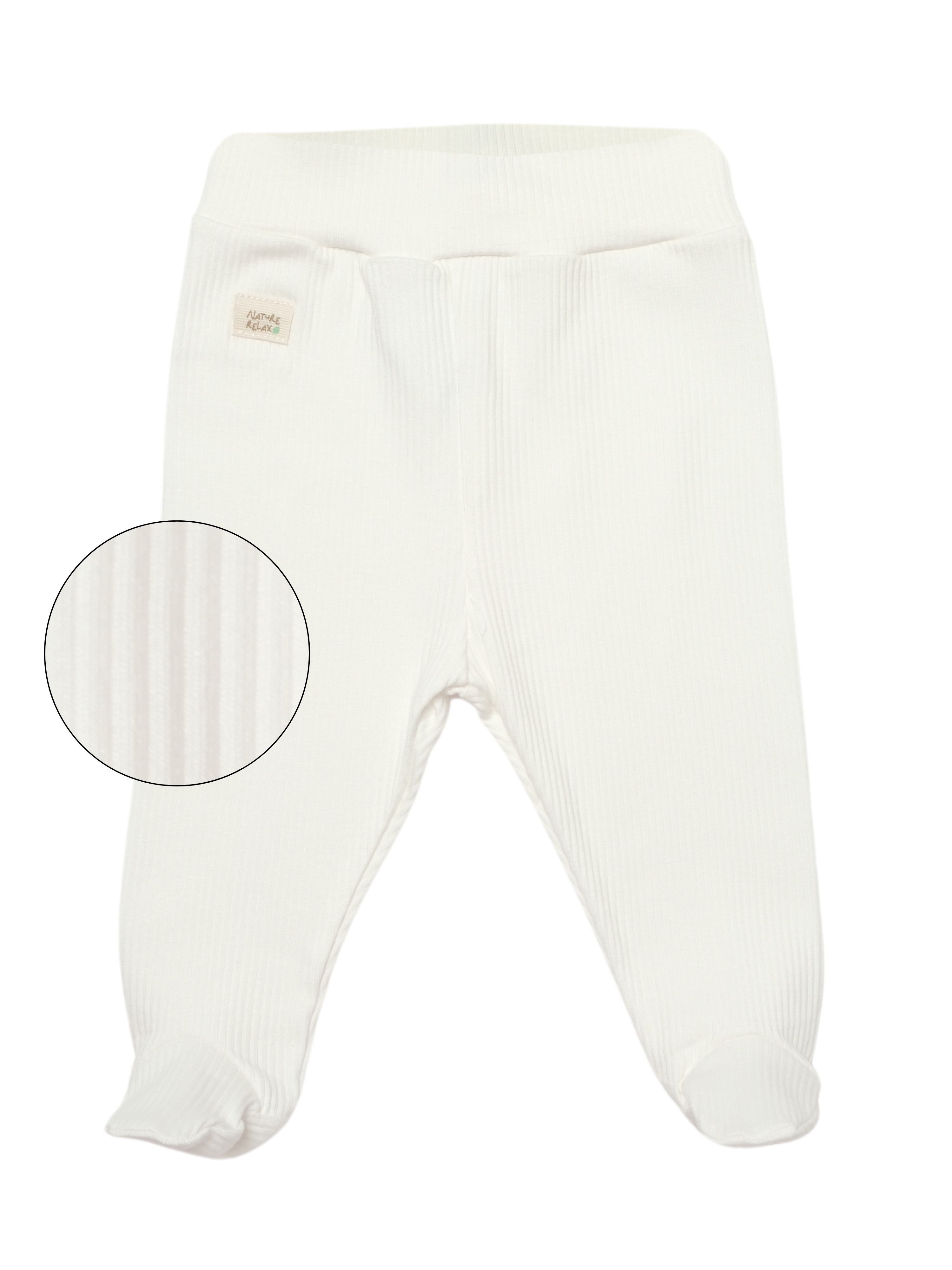 biorganic Funktionshose Baby Nature Relax Modal für Jungen und Mädchen Unisex Hose mit Fuß (1-tlg) gerippte Textilstruktur (Ripp), Modal und Bio-Baumwolle, Größe 56 - 74