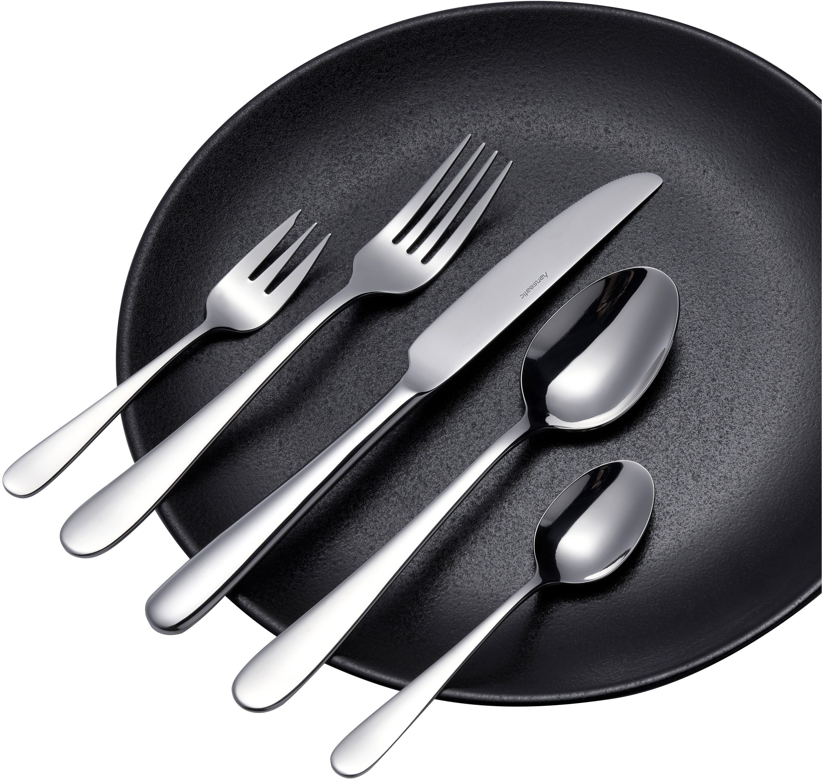 Hanseatic Besteck-Set BASIC (30-tlg), 6 Personen, Edelstahl 18/10, modischer Klassiker