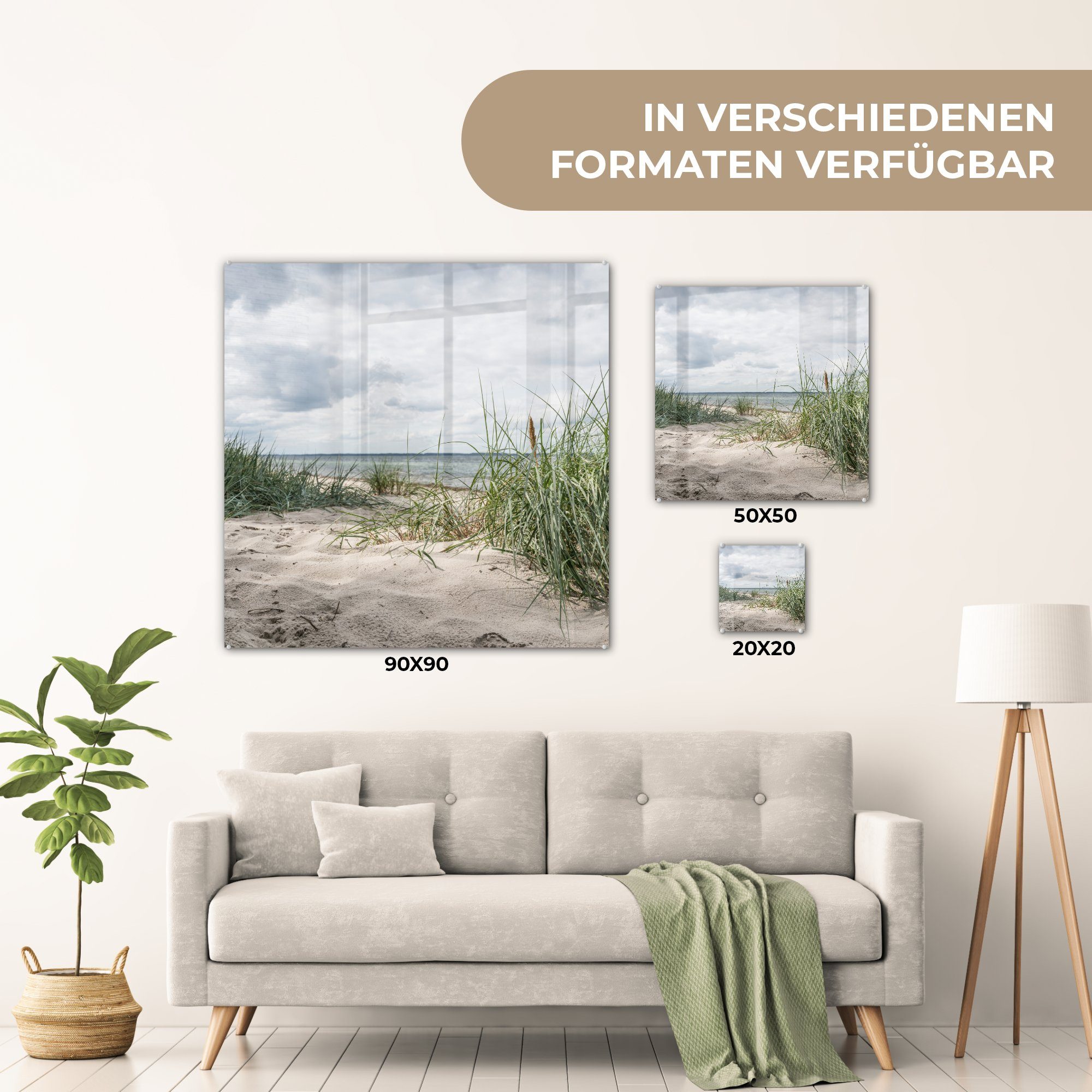 Bilder (1 - Wandbild - Deutschland, - auf auf Sand Glas St), Wanddekoration Glasbilder Acrylglasbild - MuchoWow Pflanzen Foto Glas -