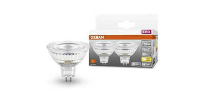 Osram LED-Leuchtmittel LED SPOT MR16 GL 50 Niedervolt-LED-Reflektorlampe GU5.3 Sockel 2er, GU 5,3, 2 St., Warm weiß, Energieeffizient