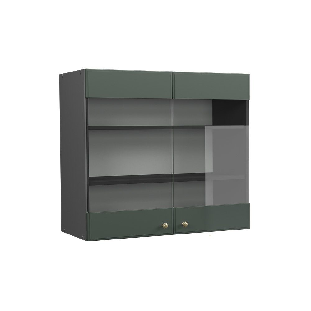 Vicco Glashängeschrank Fame-Line, Grün-Gold Landhaus/Anthrazit, 80 günstig online kaufen