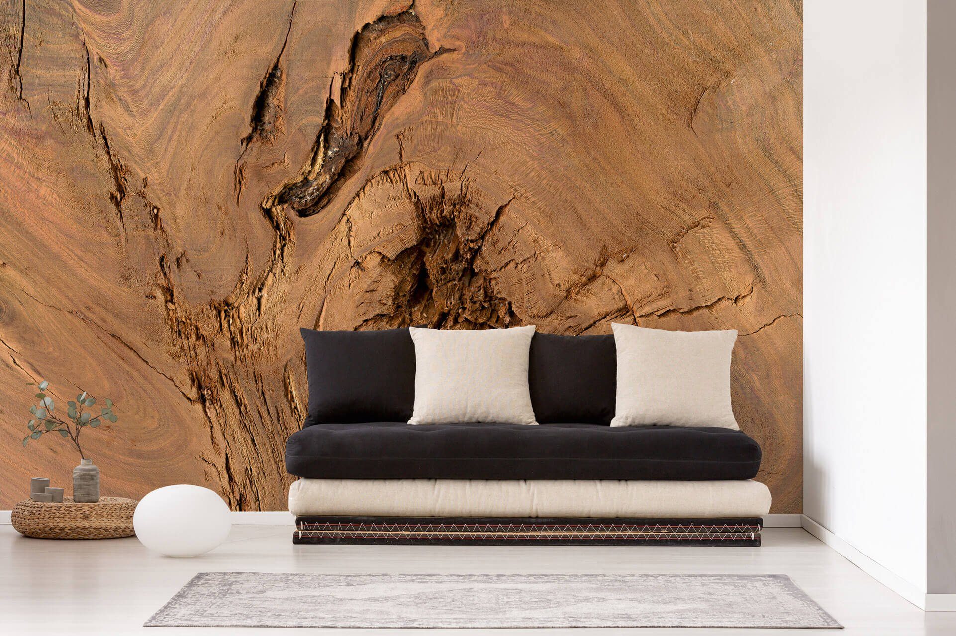 of Tapete Log Wood m, 4x2.7 glänzend, Design lichtbeständige leicht KUNSTLOFT Vliestapete