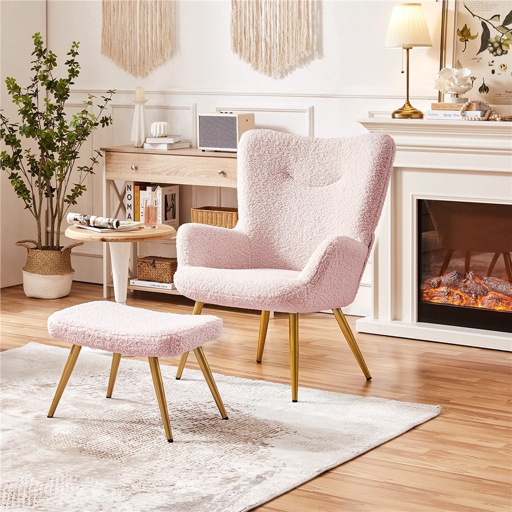 Yaheetech Relaxsessel Ohrensessel mit Hocker, Loungesessel mit Klappbarer R günstig online kaufen