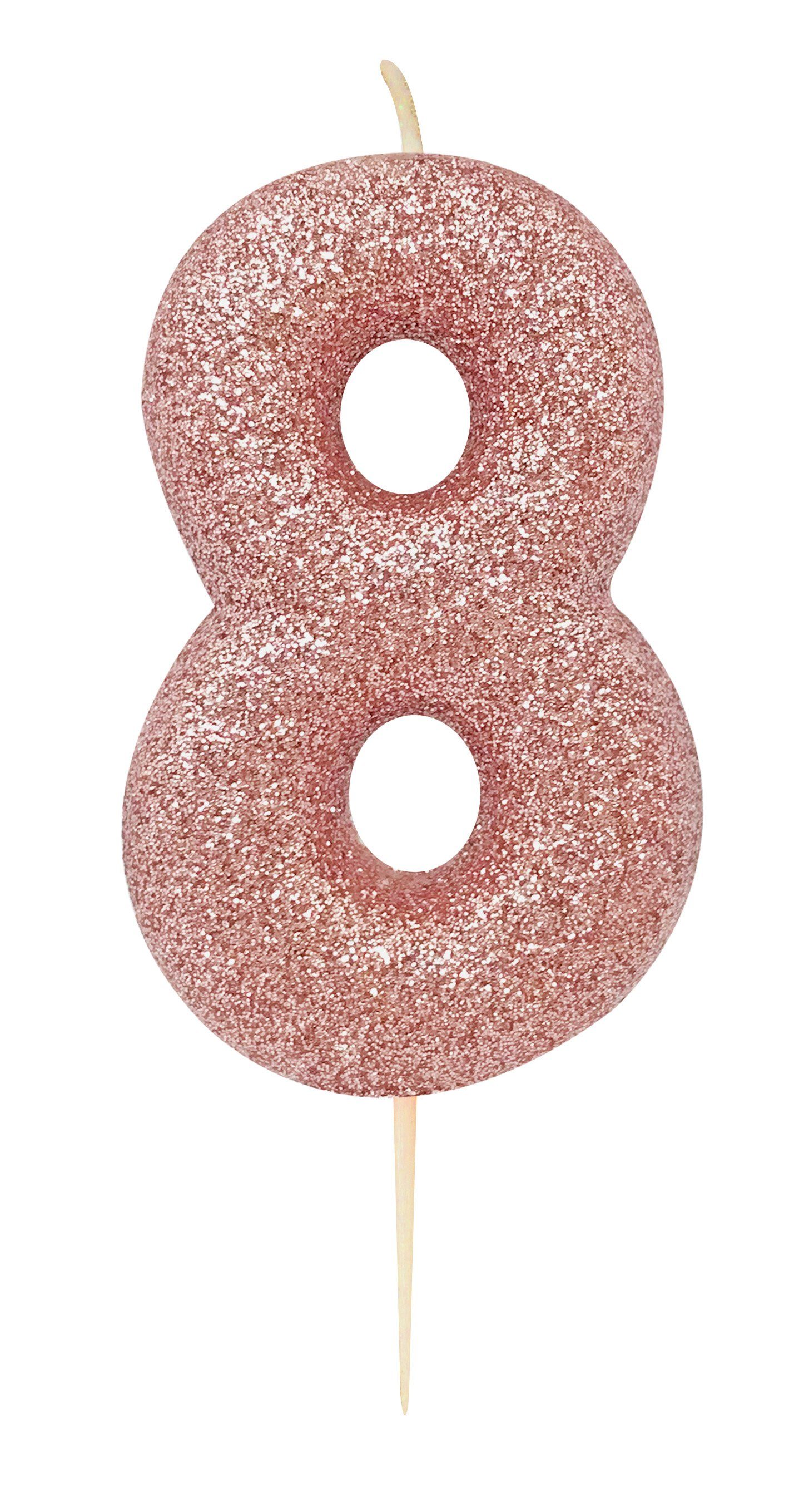 Geburtstagskerze Glitterkerze Rose Gold Kuchenkerze Zahlenkerze Geburtstag