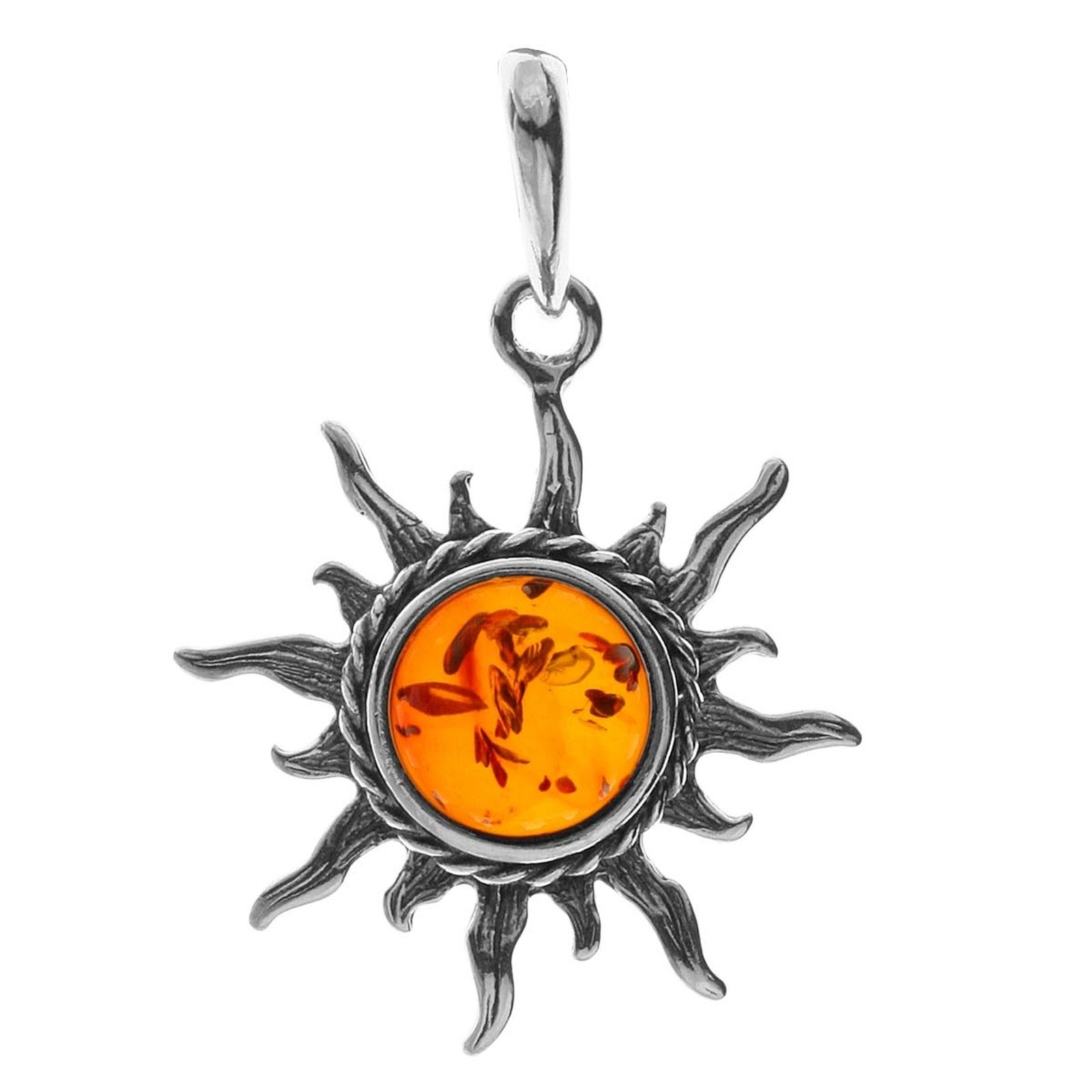 Kettenanhänger Ostsee-Schmuck Anhänger Sonne 26 mm Anhänger Sonne 26 mm