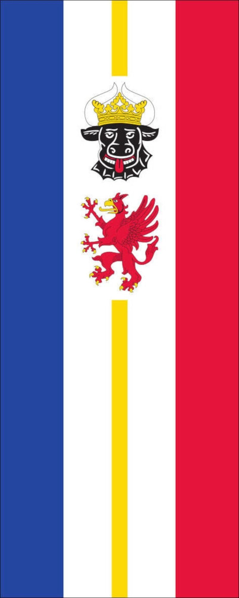 flaggenmeer Flagge Flagge Mecklenburg-Vorpommern mit Wappenbildern 110 g/m² Hochformat