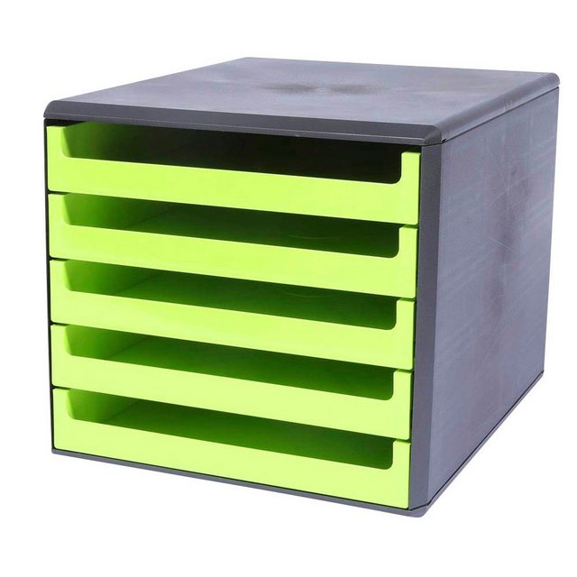 M&M Briefablage “M&M Schubladenbox lindgrün DIN A4 mit 5 Schublade”