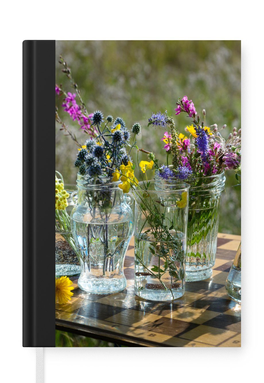 MuchoWow Notizbuch Vase - Blumen - Farben, Journal, Merkzettel, Tagebuch, Notizheft, A5, 98 Seiten, Haushaltsbuch
