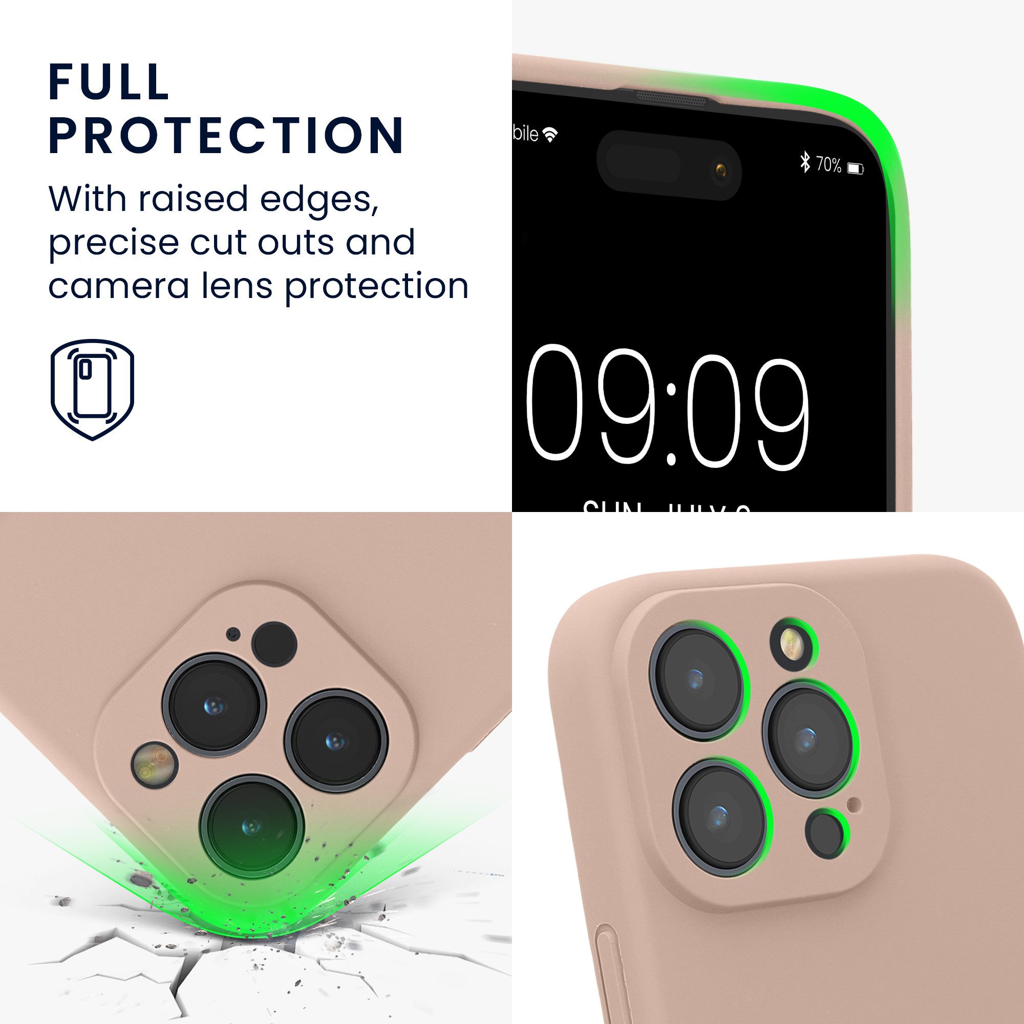 kwmobile Smartphone-Hülle Handyhülle für Apple iPhone 16 Pro Max Hülle, gummierte Handy Silikon Case - Schutzhülle Cover