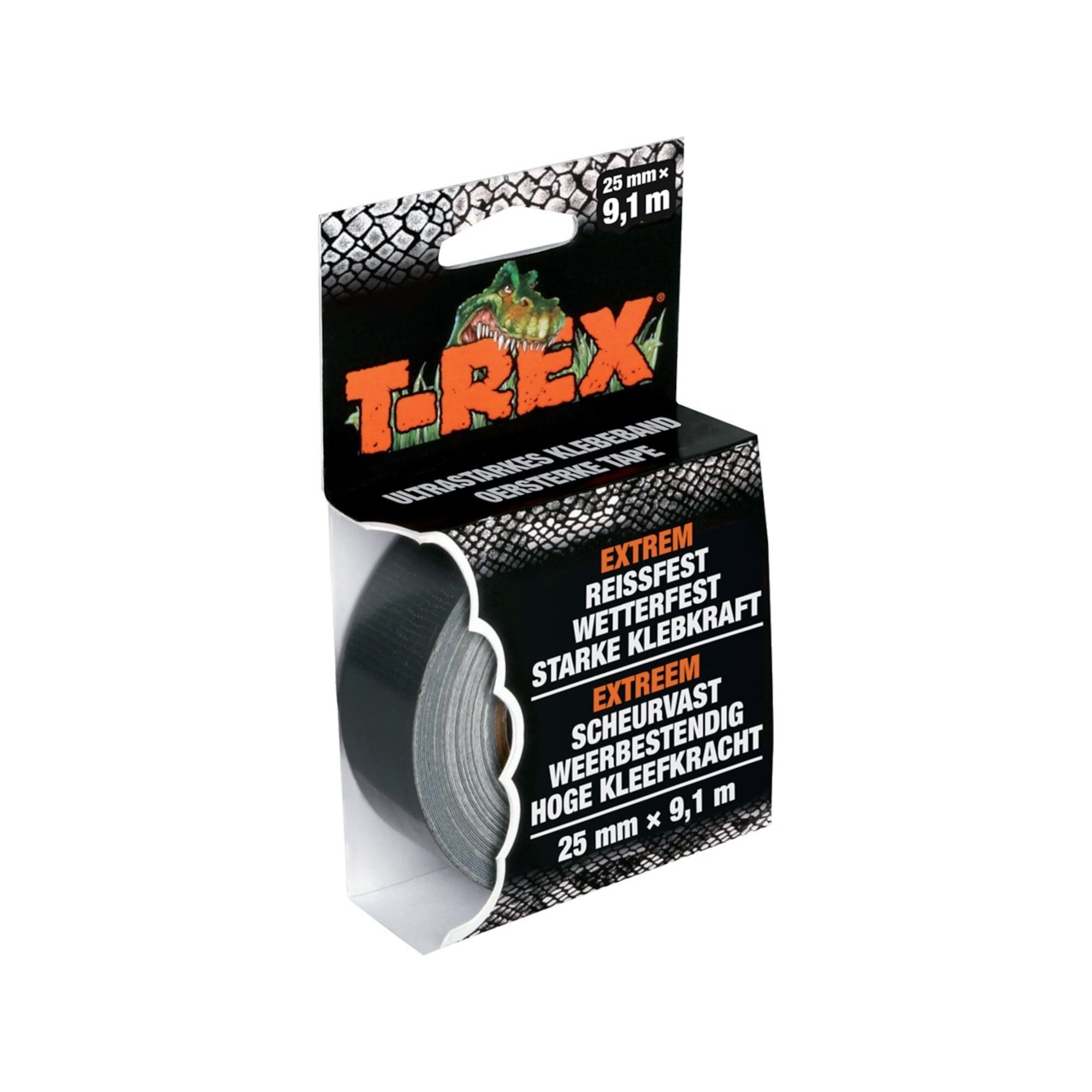 KİP Klebeband T-REX Tape Mini-Rolle extra starkes Gewebeband 25 mm x 9,1 m