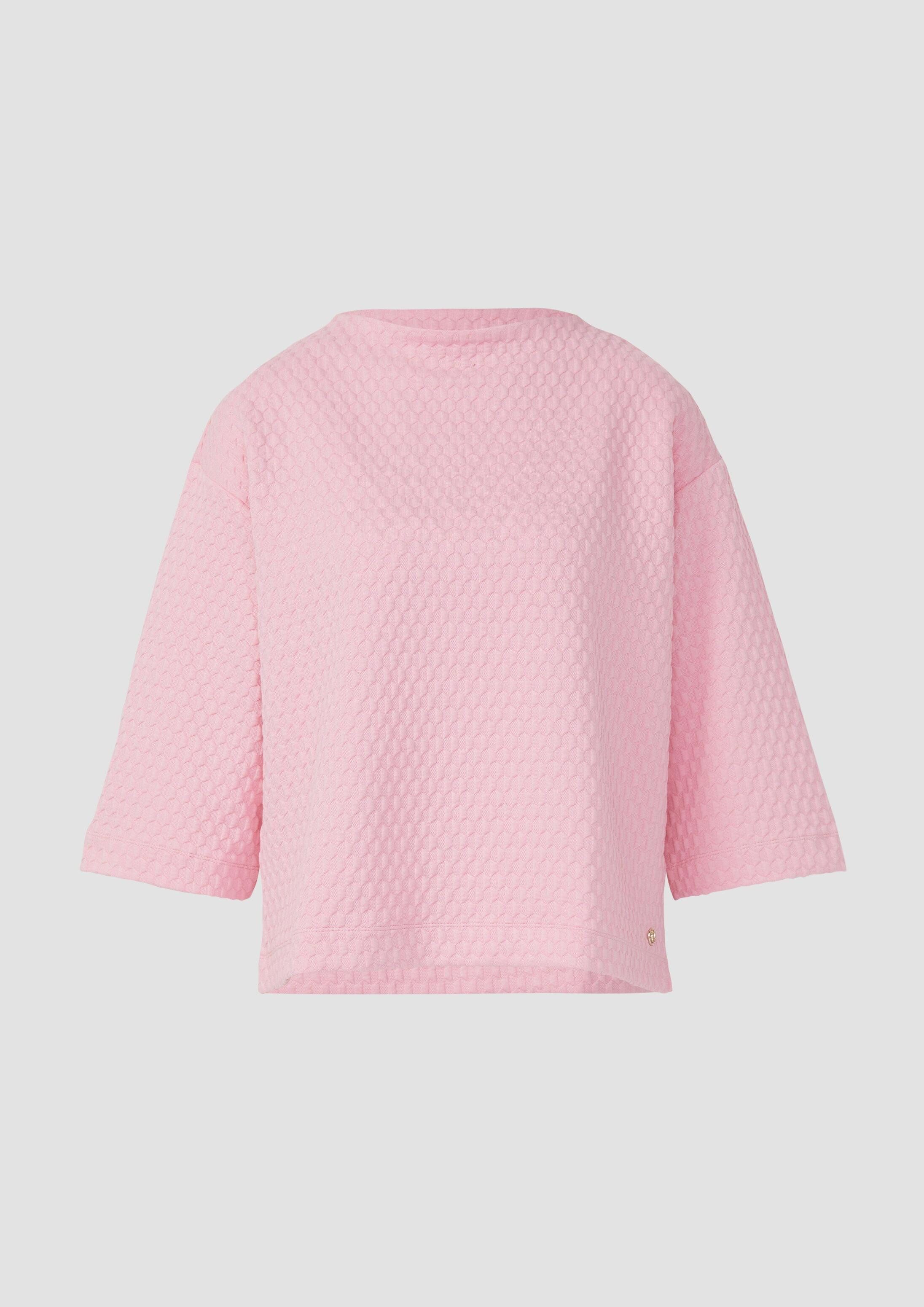 s.Oliver 3/4 Arm-Pullover Sweatshirt Strukturiertes Sweatshirt im Relaxed Fit