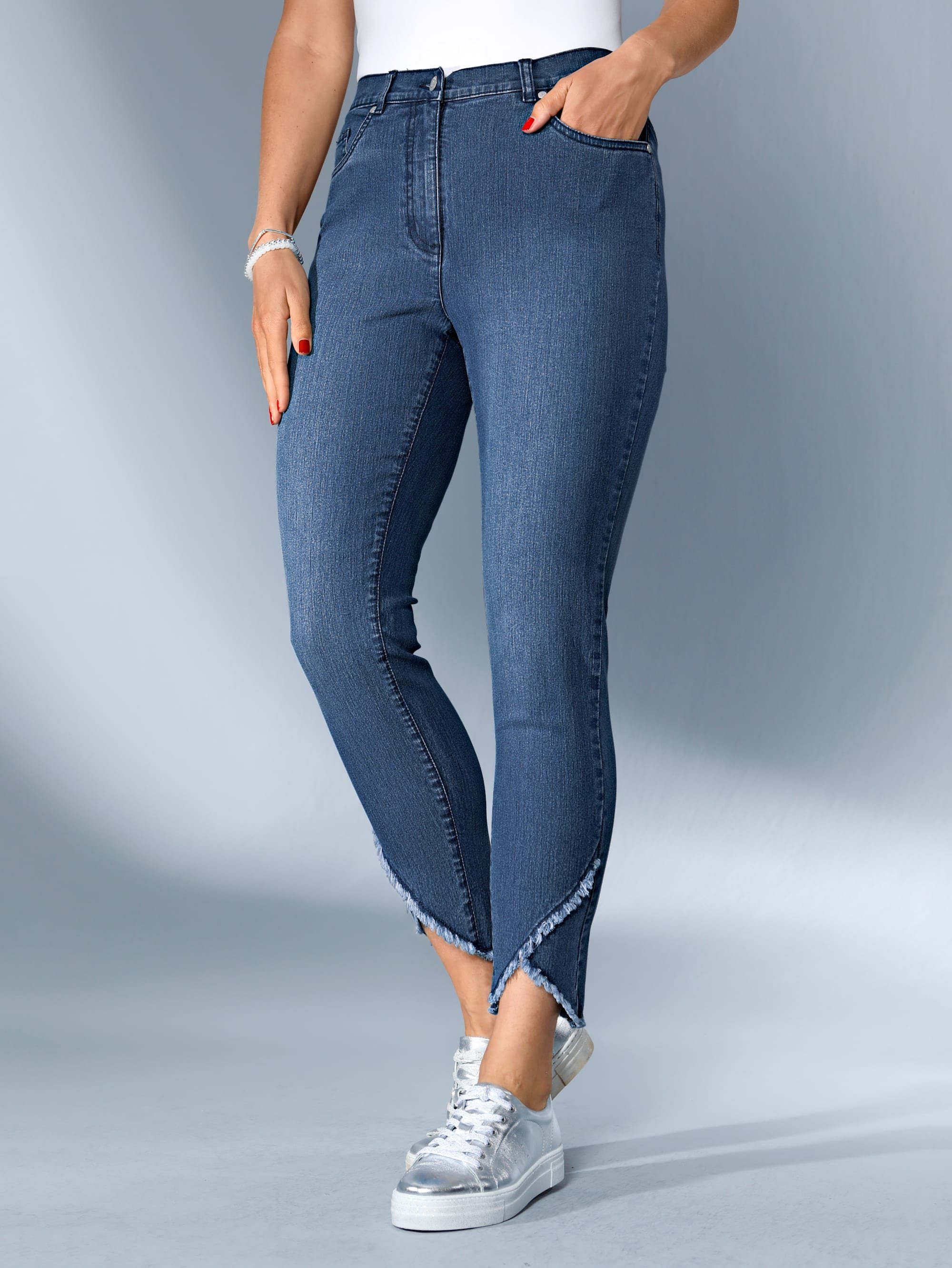 MIAMODA Jeans mit asymmetrischem Fransenabschluss | OTTO