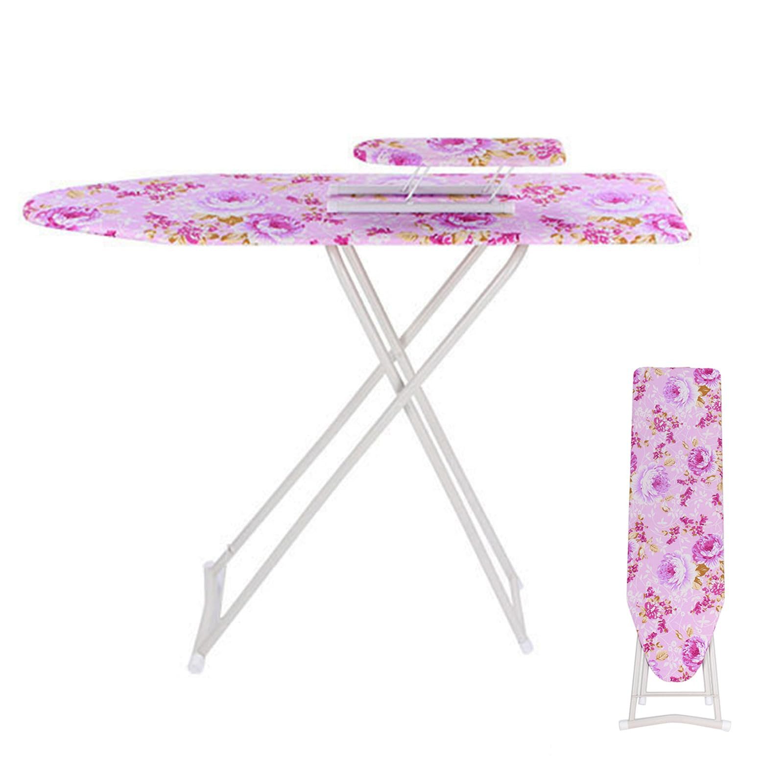 Rutaqian Bügelbrett Bügelbrett mit klappbaren Beinen, Einstellbar, Klappbares Bügelbrett, mit hitzebeständiger Abdeckung,92/107cm x 78cm x 30cm