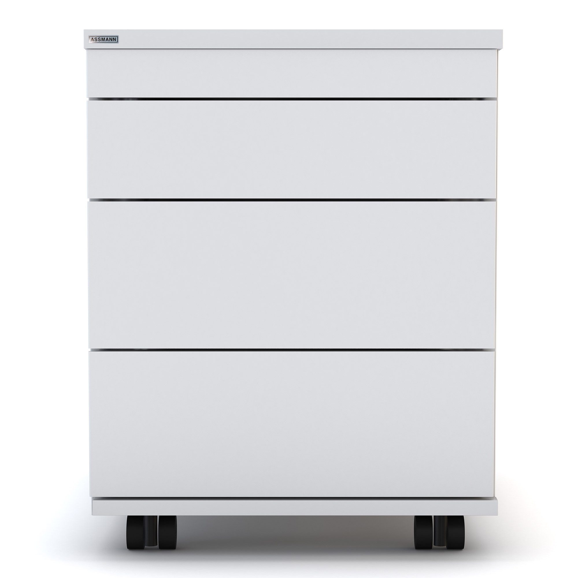 ASSMANN Büromöbel Rollcontainer Pontis, (fertig montiert, für Büro und Homeoffice), TÜV-zertifiziert, Blauer Engel, FEMB Level 3