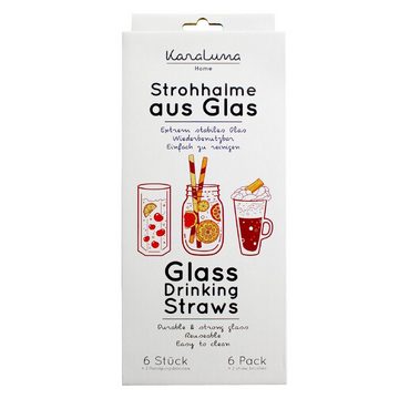 KaraLuna Trinkhalme Strohhalme aus Glas, bunt & gebogen Glasstrohhalm, Borosilikatglas, nachhaltige und wiederverwendbare Strohhalme