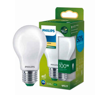 Philips LED-Leuchtmittel LED Lampe E27 - Birne A60 7,3W 1535lm 2700K ersetzt 100W standard, n.v, warmweiss