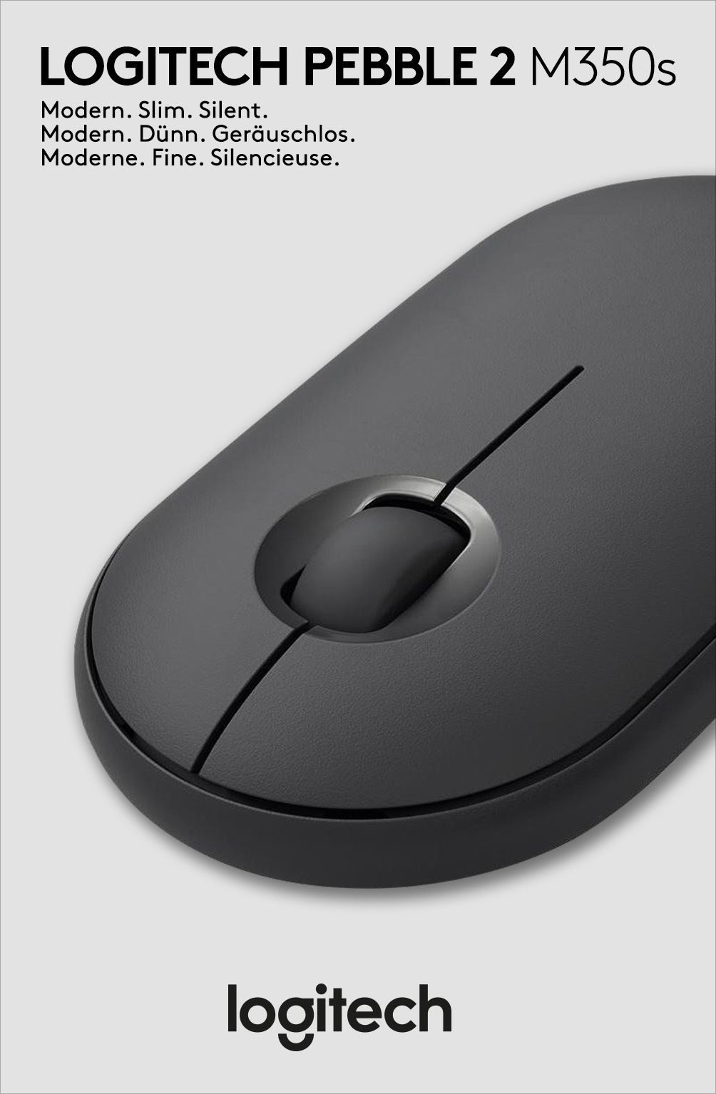 Logitech Maus M350s optisch Wireless Bluetooth 3 Tasten 1000 dpi 910-007013 Maus
